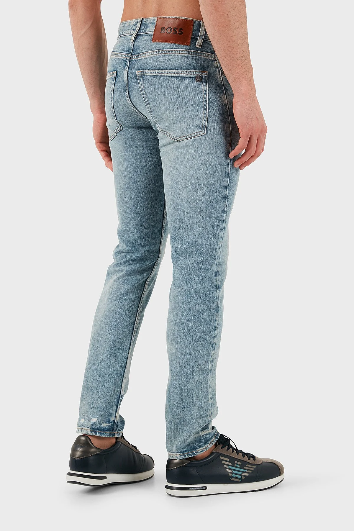 Boss Pamuklu Slim Fit Normal Bel Dar Paça Jeans Erkek Kot Pantolon 50532587 438 MAVİ - 6