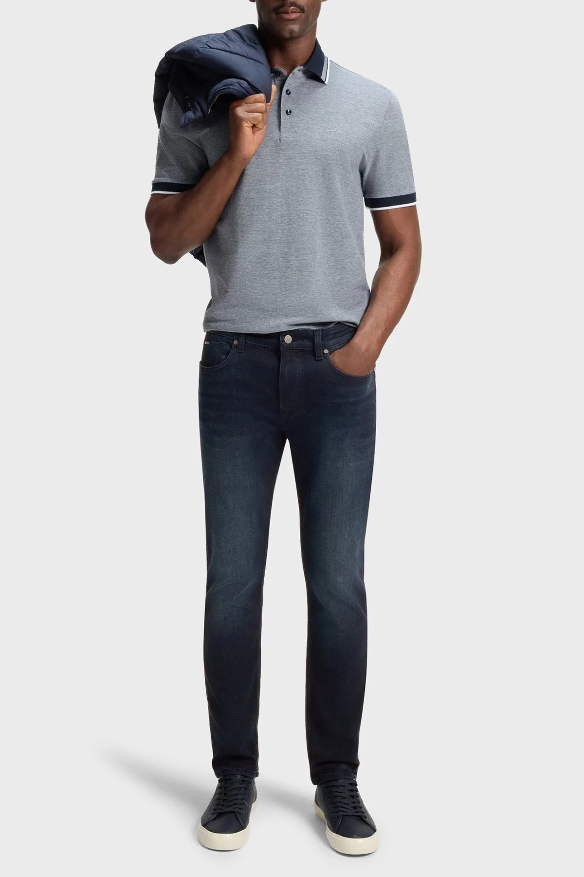 Boss Pamuklu Slim Fit Normal Bel Dar Paça Jeans Erkek Kot Pantolon 50544927 412 LACİVERT - 2