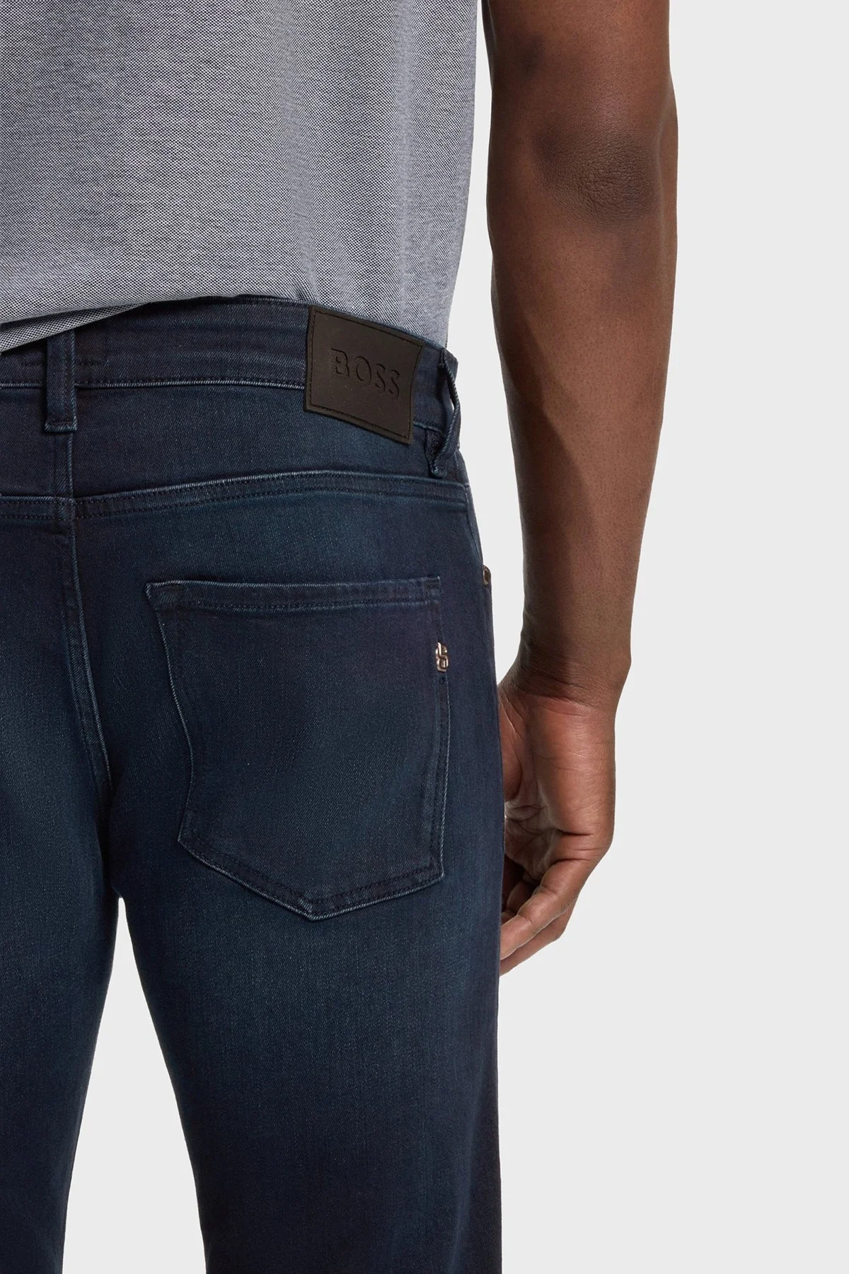 Boss Pamuklu Slim Fit Normal Bel Dar Paça Jeans Erkek Kot Pantolon 50544927 412 LACİVERT - 4