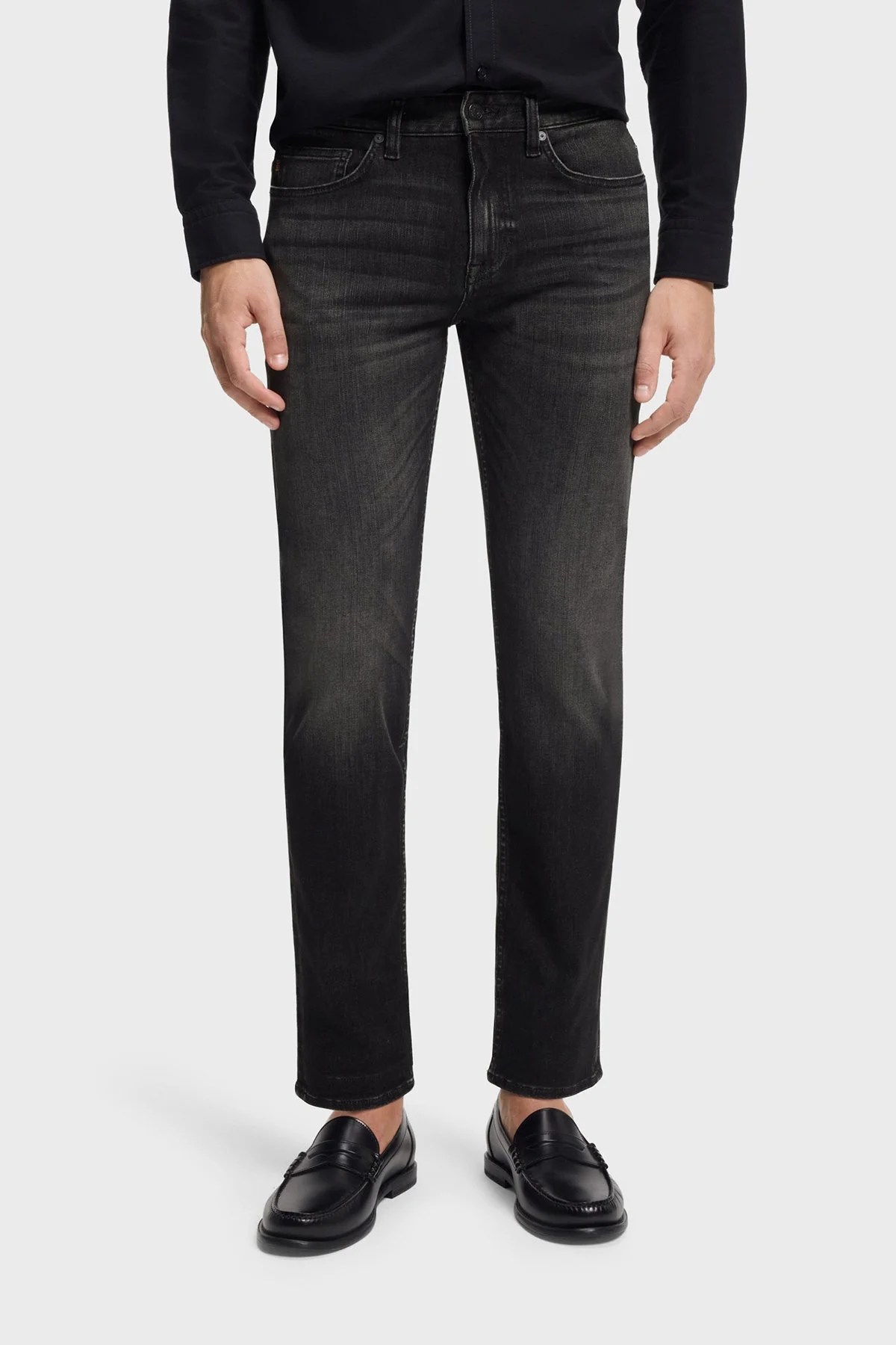 Boss Pamuklu Slim Fit Normal Bel Dar Paça Jeans Erkek Kot Pantolon 50553405 002 GRİ - 1