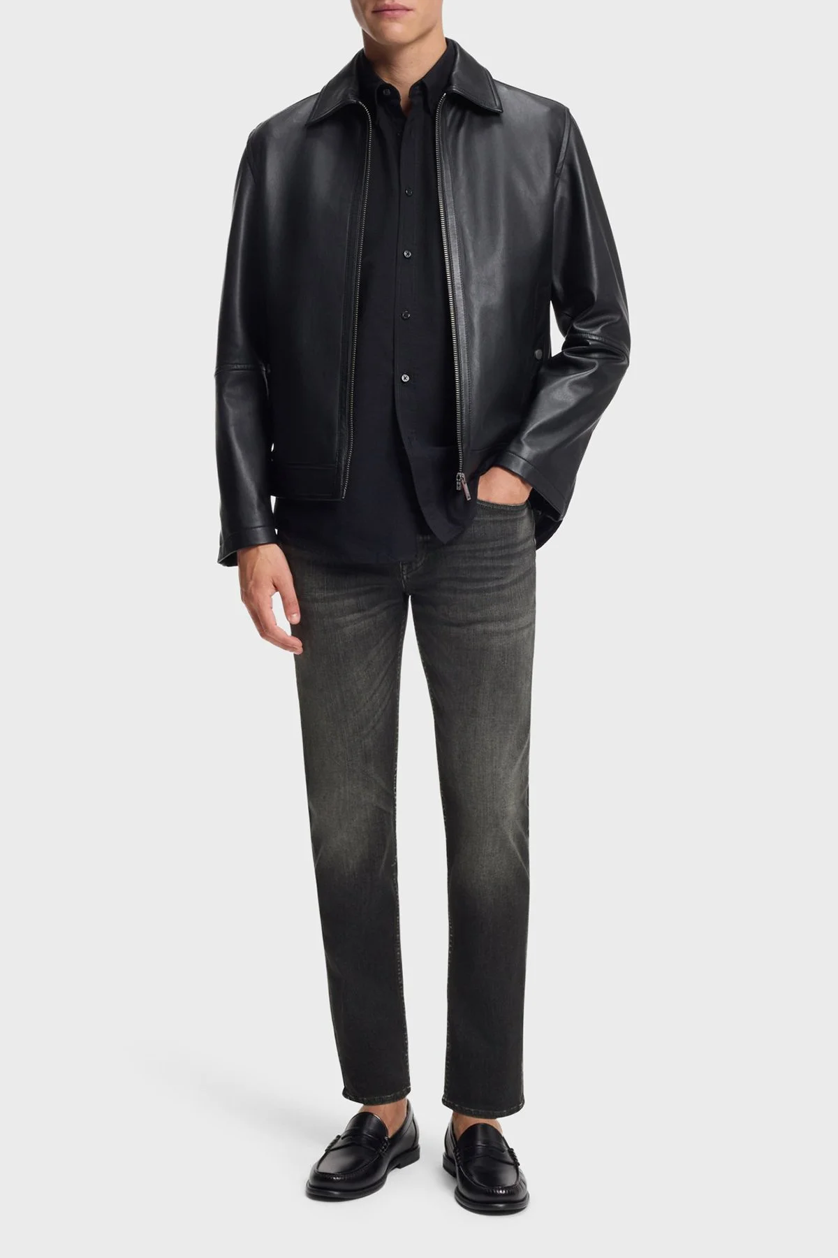 Boss Pamuklu Slim Fit Normal Bel Dar Paça Jeans Erkek Kot Pantolon 50553405 002 GRİ - 2