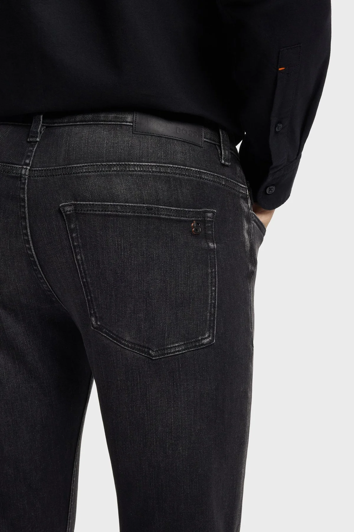 Boss Pamuklu Slim Fit Normal Bel Dar Paça Jeans Erkek Kot Pantolon 50553405 002 GRİ - 4