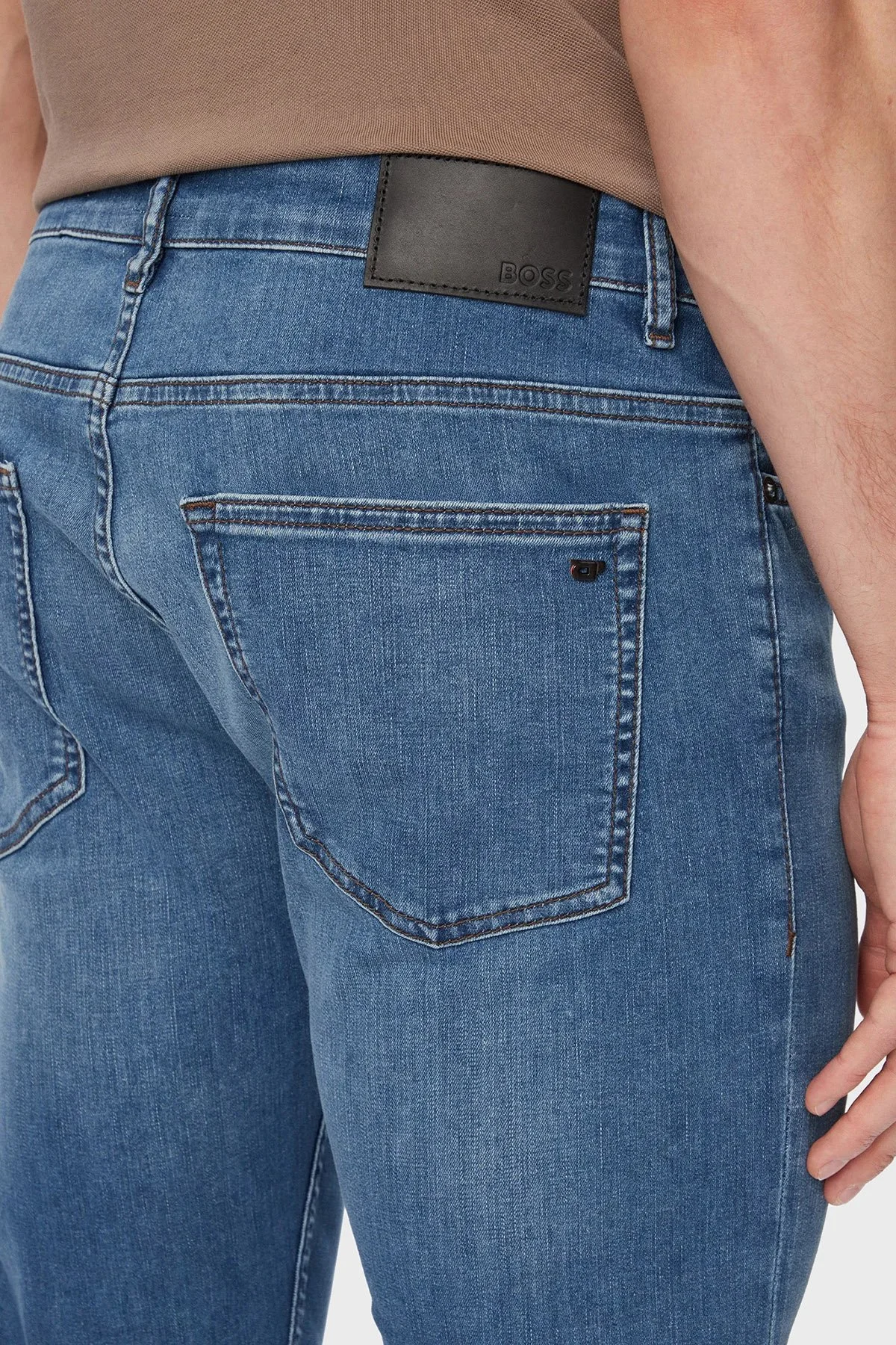 Boss Pamuklu Slim Fit Normal Bel Dar Paça Jeans Erkek Kot Pantolon 50556882 422 LACİVERT - 5