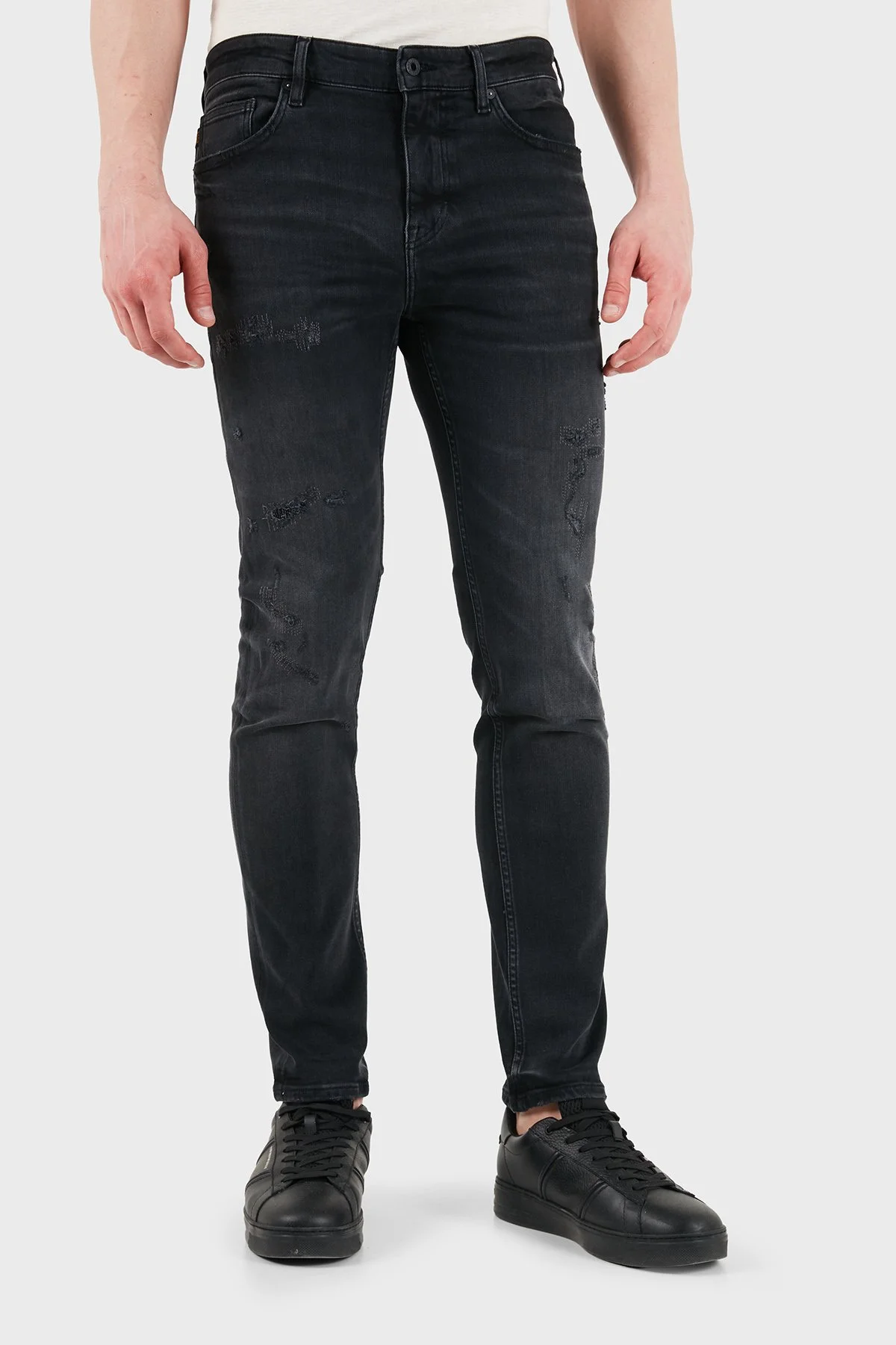 Boss Pamuklu Slim Fit Normal Bel Dar Paça Jeans Erkek Kot Pantolon 50559888 006 SİYAH - 1