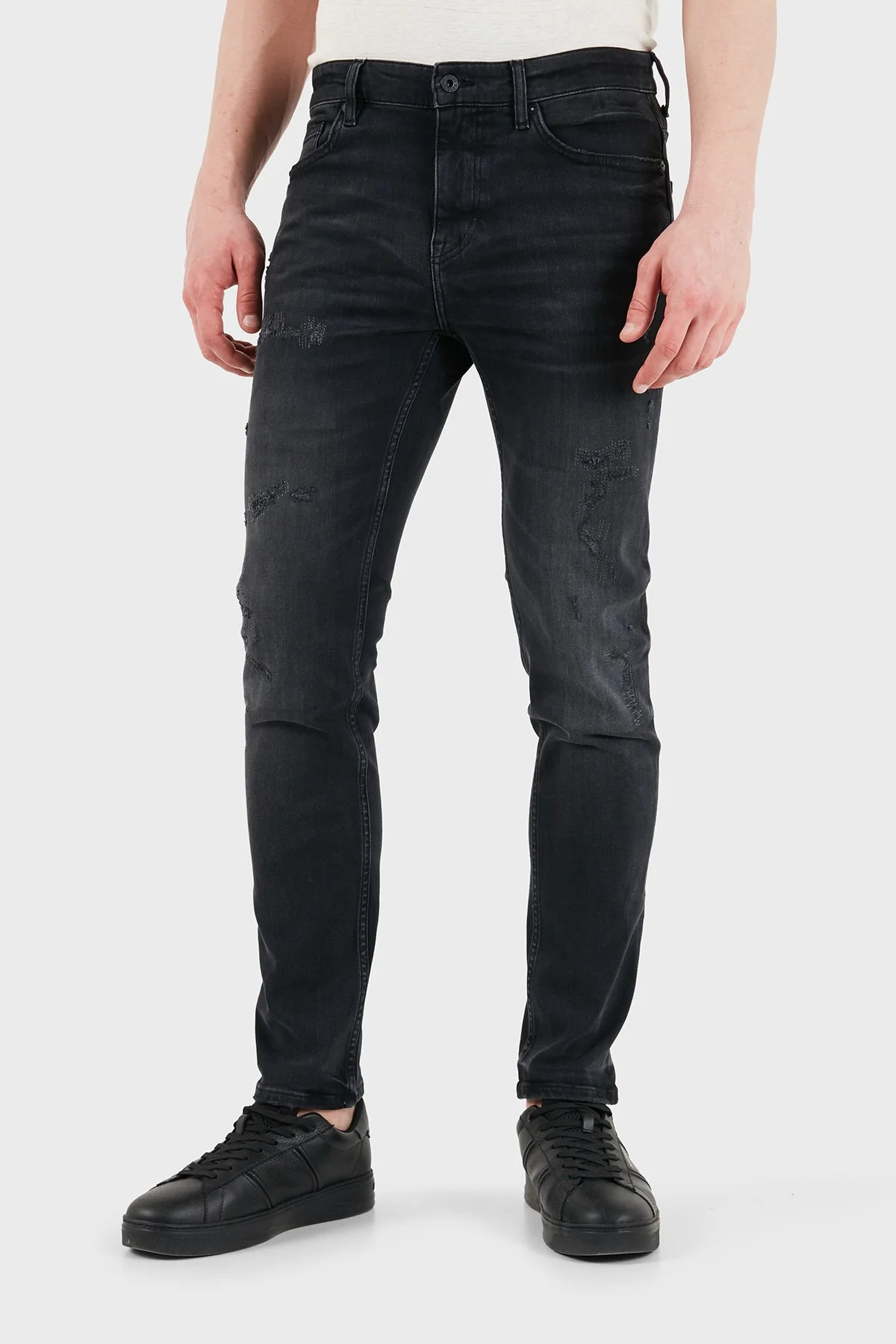 Boss Pamuklu Slim Fit Normal Bel Dar Paça Jeans Erkek Kot Pantolon 50559888 006 SİYAH - 5