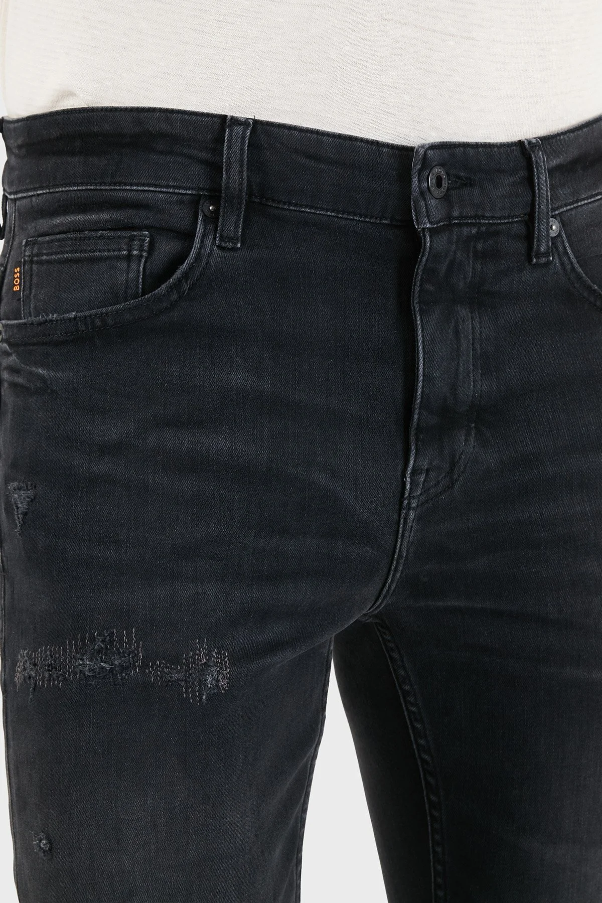Boss Pamuklu Slim Fit Normal Bel Dar Paça Jeans Erkek Kot Pantolon 50559888 006 SİYAH - 6