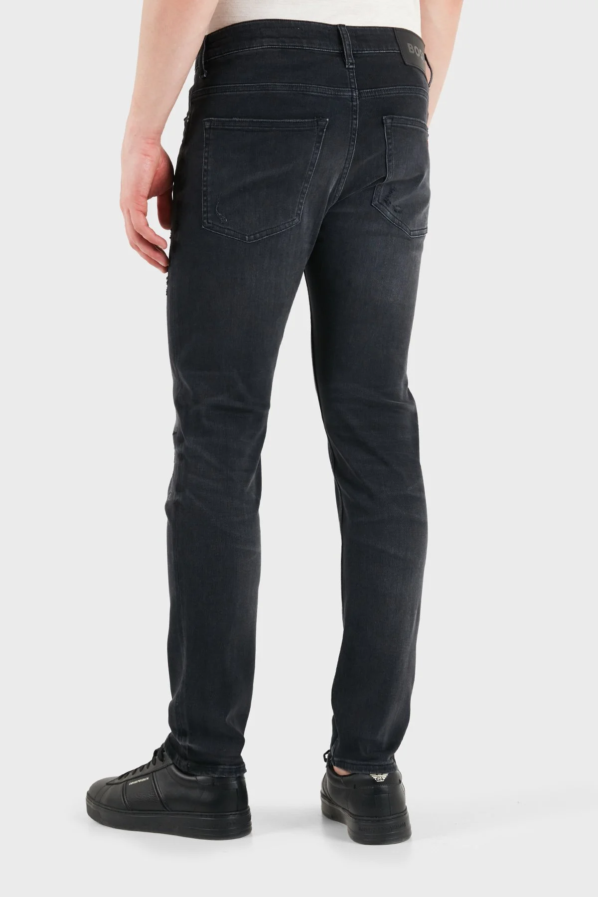 Boss Pamuklu Slim Fit Normal Bel Dar Paça Jeans Erkek Kot Pantolon 50559888 006 SİYAH - 3