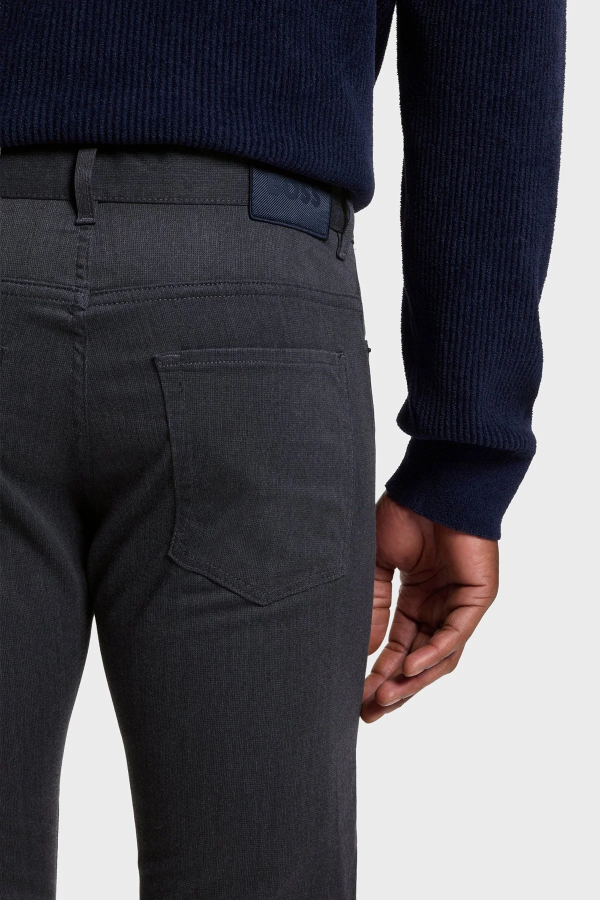 Boss Pamuklu Slim Fit Normal Bel Düz Paça Pantolon Erkek Kot Pantolon 50551419 404 LACİVERT - 4