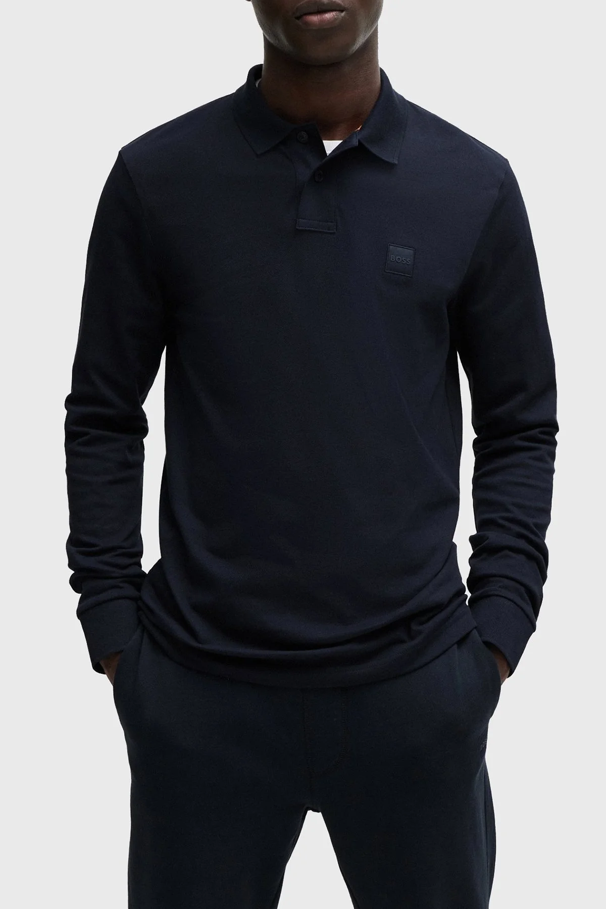 Boss Pamuklu Slim Fit Polo Yaka Erkek Sweat 50507704 404 LACİVERT - 1