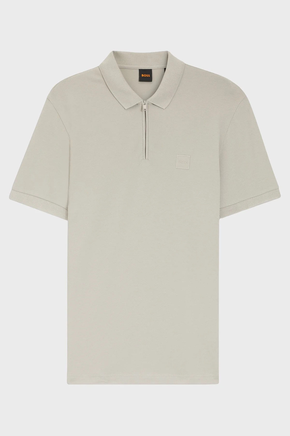 Boss Pamuklu Slim Fit Yarım Fermuarlı Erkek Polo 50537507 070 BEJ - 5