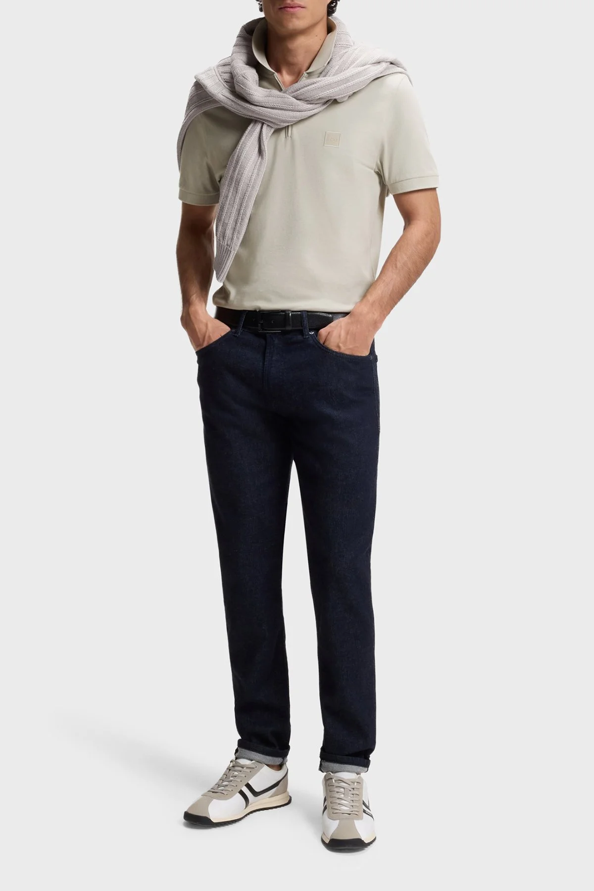 Boss Pamuklu Slim Fit Yarım Fermuarlı Erkek Polo 50537507 070 BEJ - 2