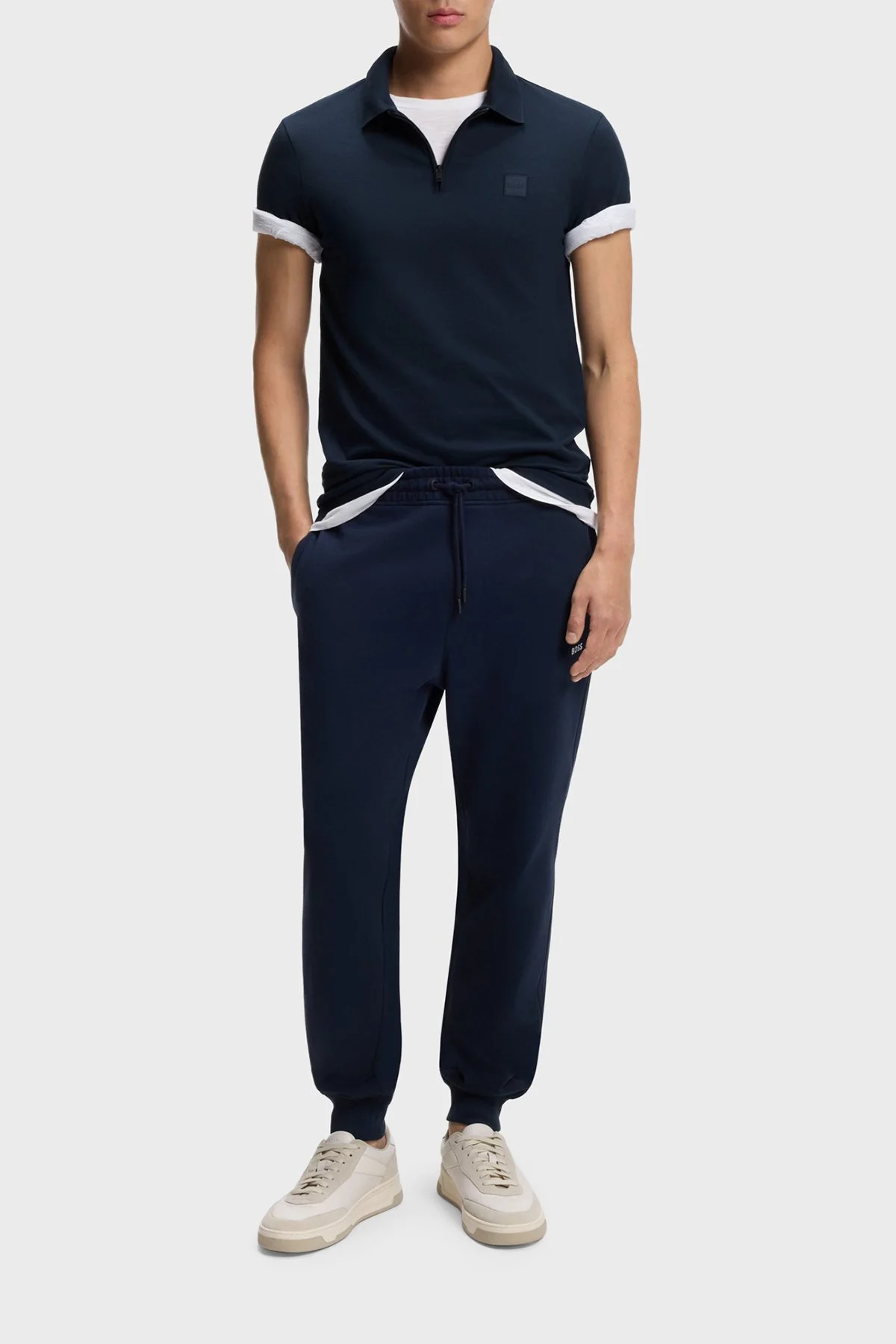 Boss Pamuklu Slim Fit Yarım Fermuarlı Erkek Polo 50537507 464 LACİVERT - 2