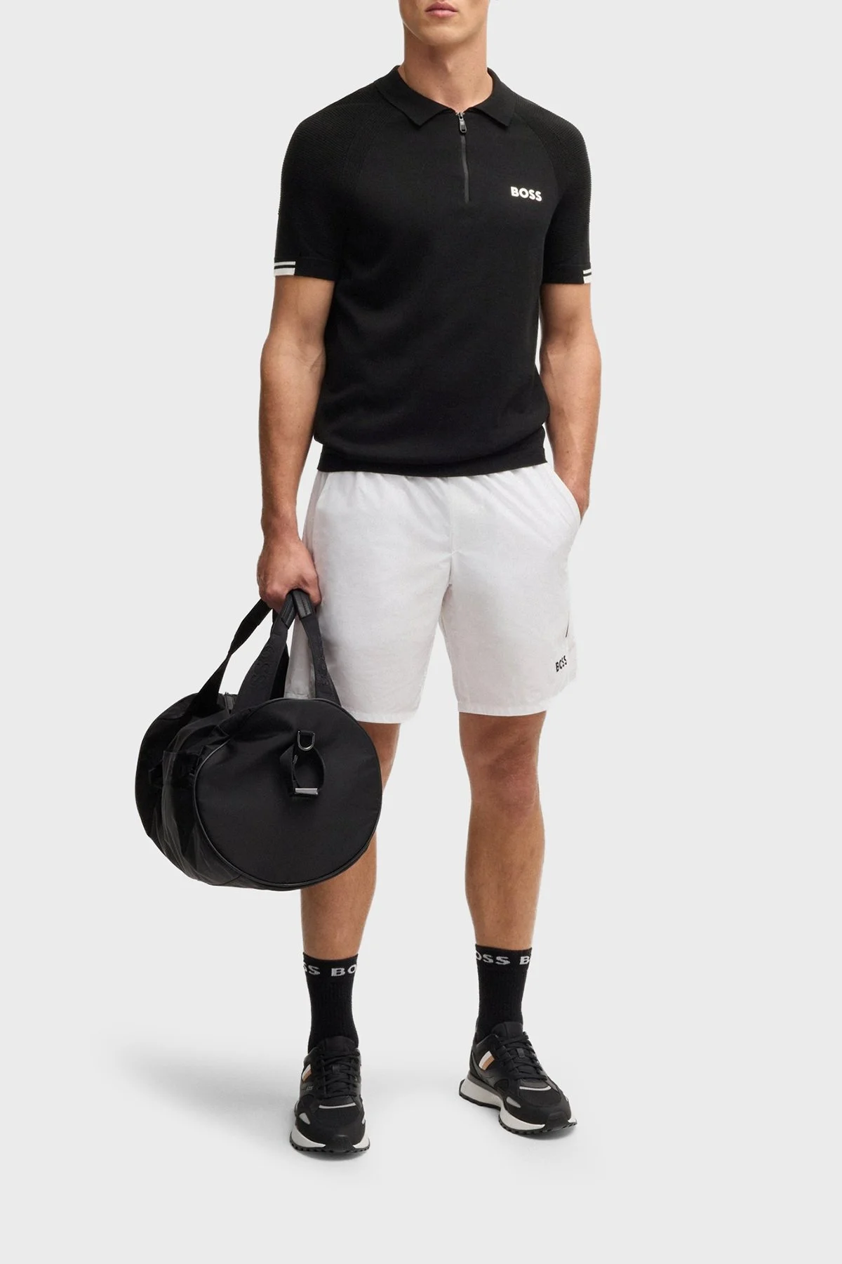 Boss Pamuklu Slim Fit Yarım Fermuarlı Erkek Polo Yaka T Shirt 50537146 002 SİYAH - 7