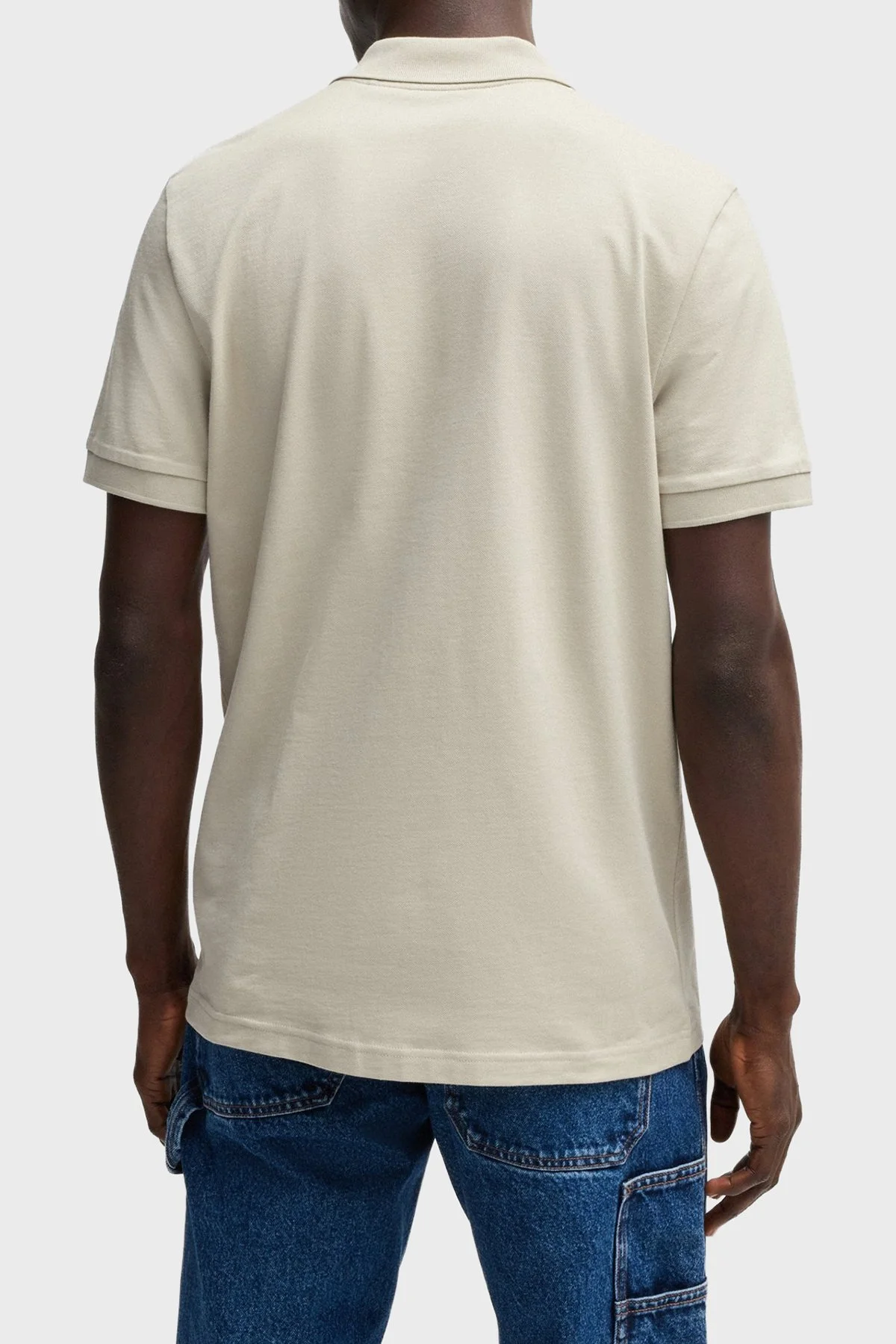 Boss Pamuklu Slim Fit Yarım Fermuarlı Erkek Polo Yaka T Shirt 50537507 271 GRİ - 3