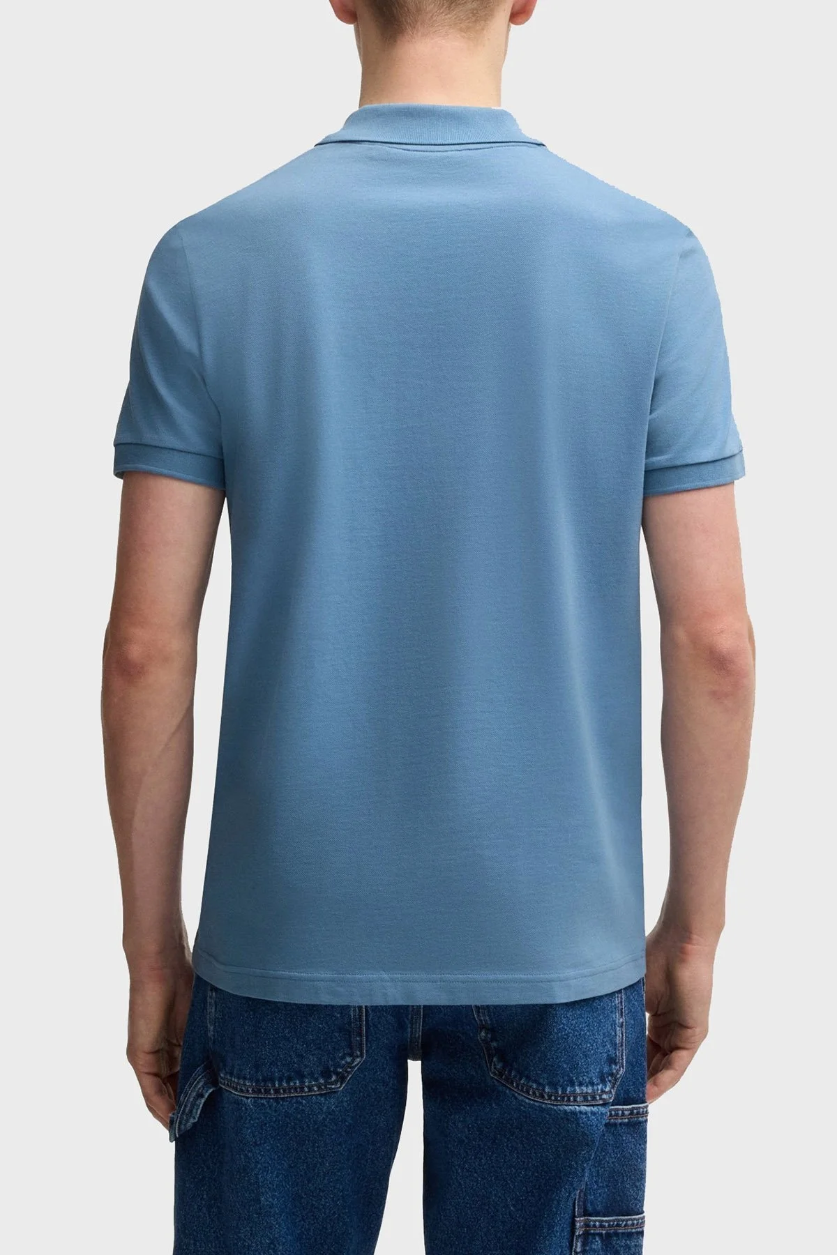 Boss Pamuklu Slim Fit Yarım Fermuarlı Erkek Polo Yaka T Shirt 50537507 462 MAVİ - 3