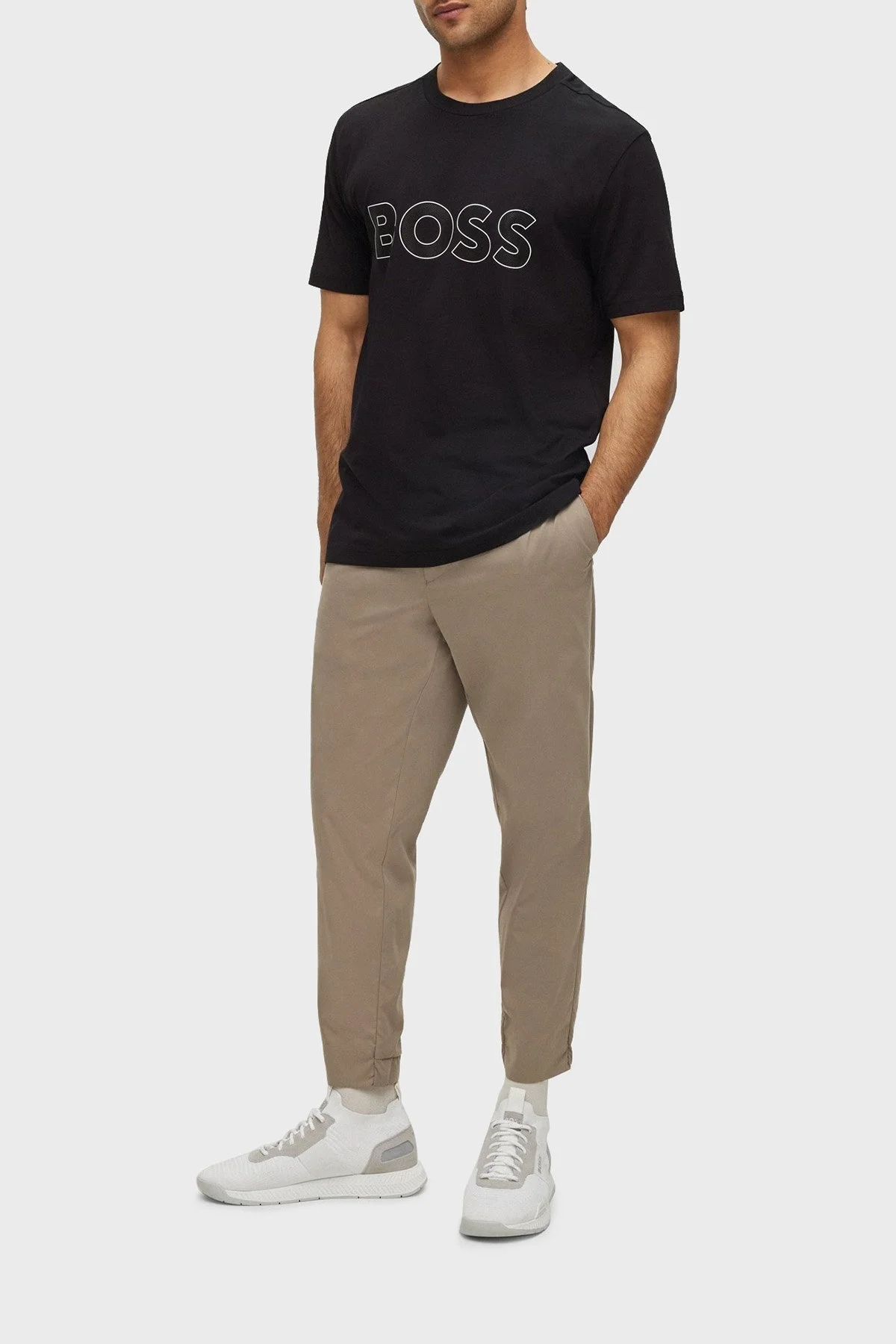 Boss Pamuklu Streç Regular Fit Bisiklet Yaka Erkek T Shirt 50474232 001 SİYAH - 2