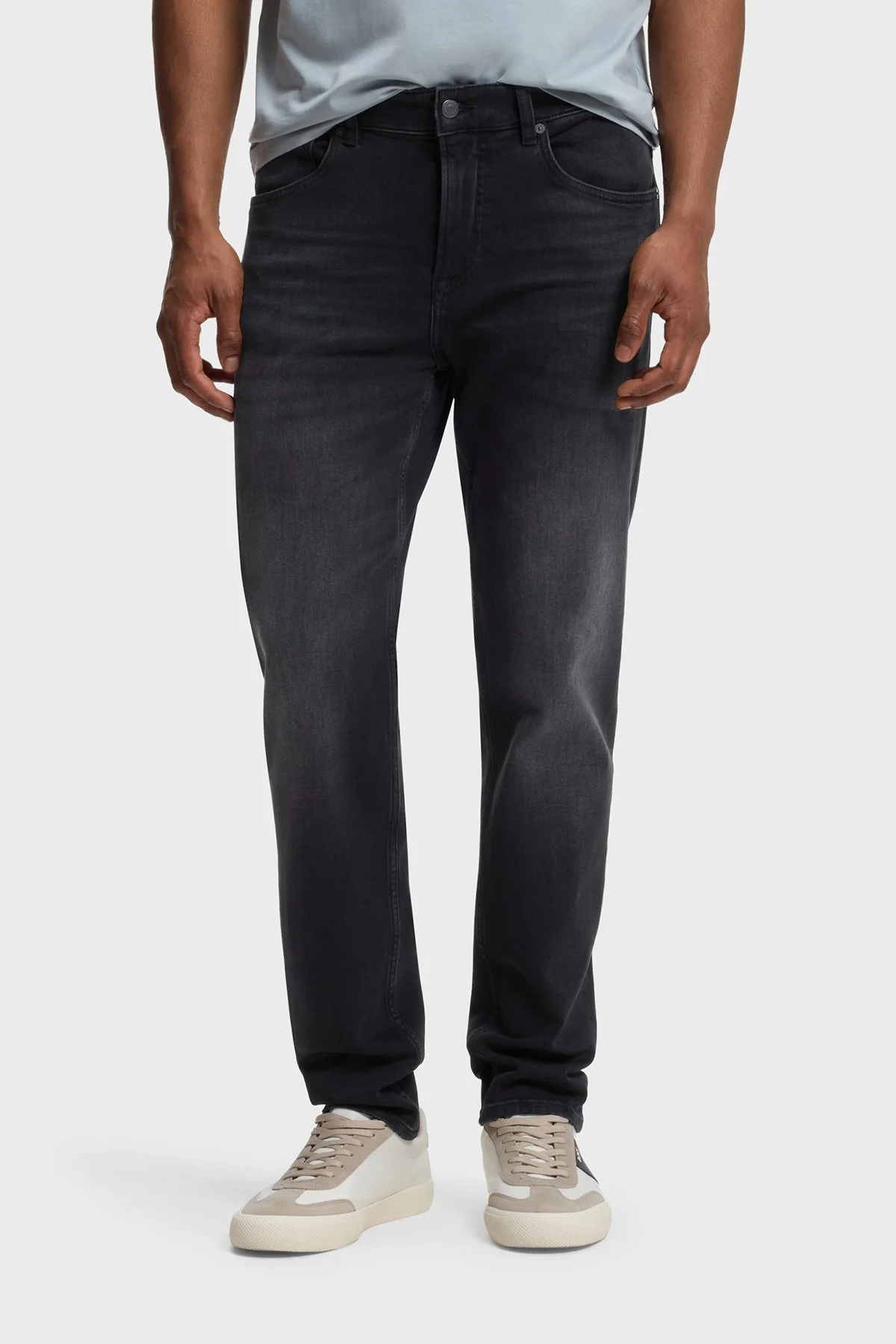 Boss Pamuklu Tapered Fit Düz Paça Jeans Erkek Kot Pantolon 50536502 008 Siyah - 1
