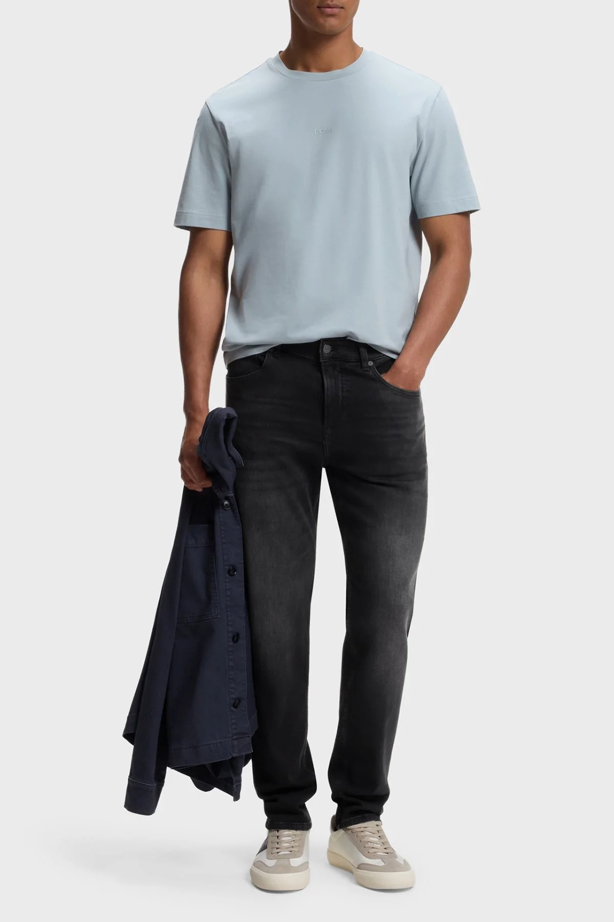 Boss Pamuklu Tapered Fit Düz Paça Jeans Erkek Kot Pantolon 50536502 008 Siyah - 2