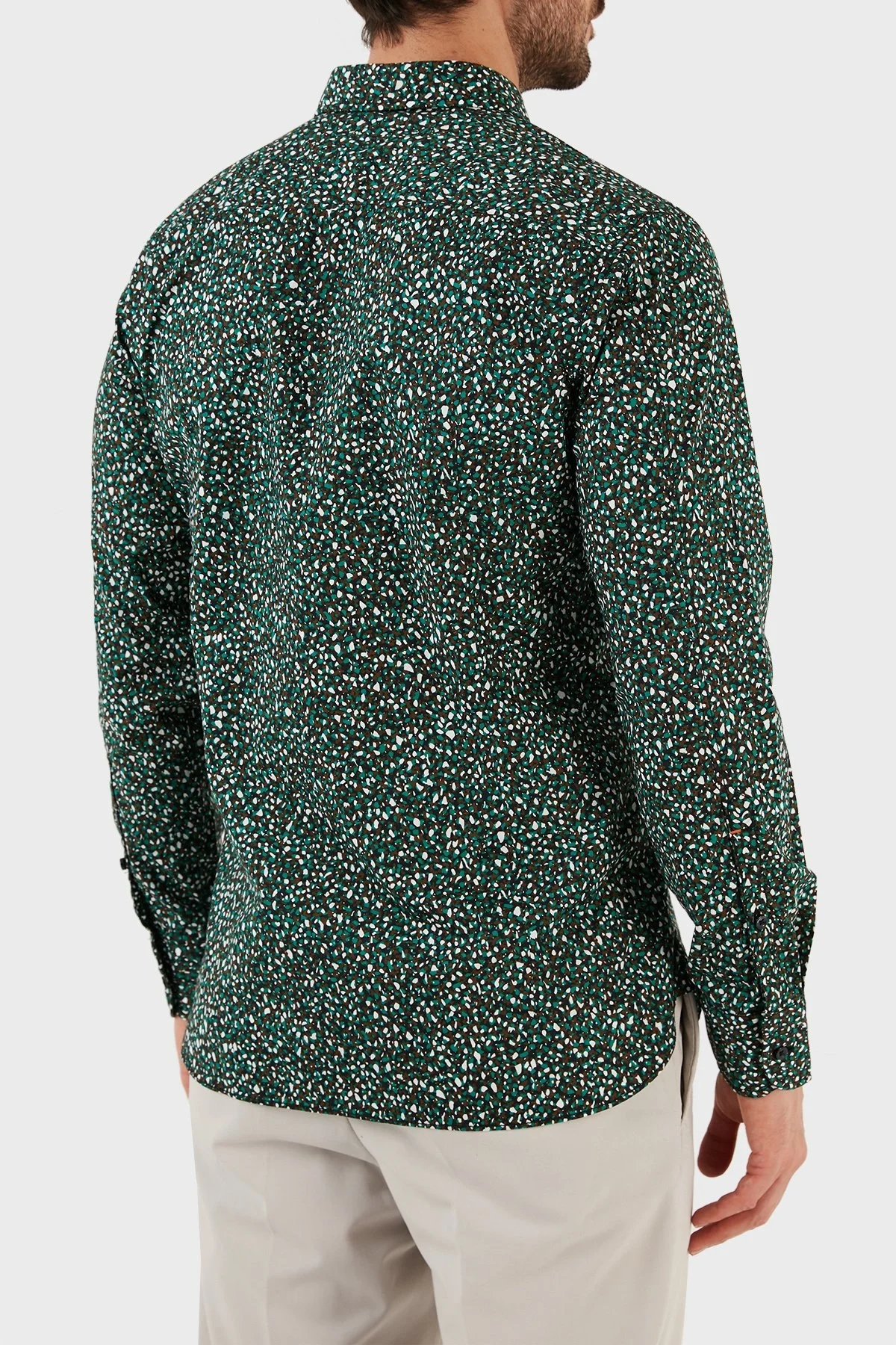 Boss Pamuklu Uzun Kollu Slim Fit Erkek Gömlek 50483188 001 YEŞİL - 4