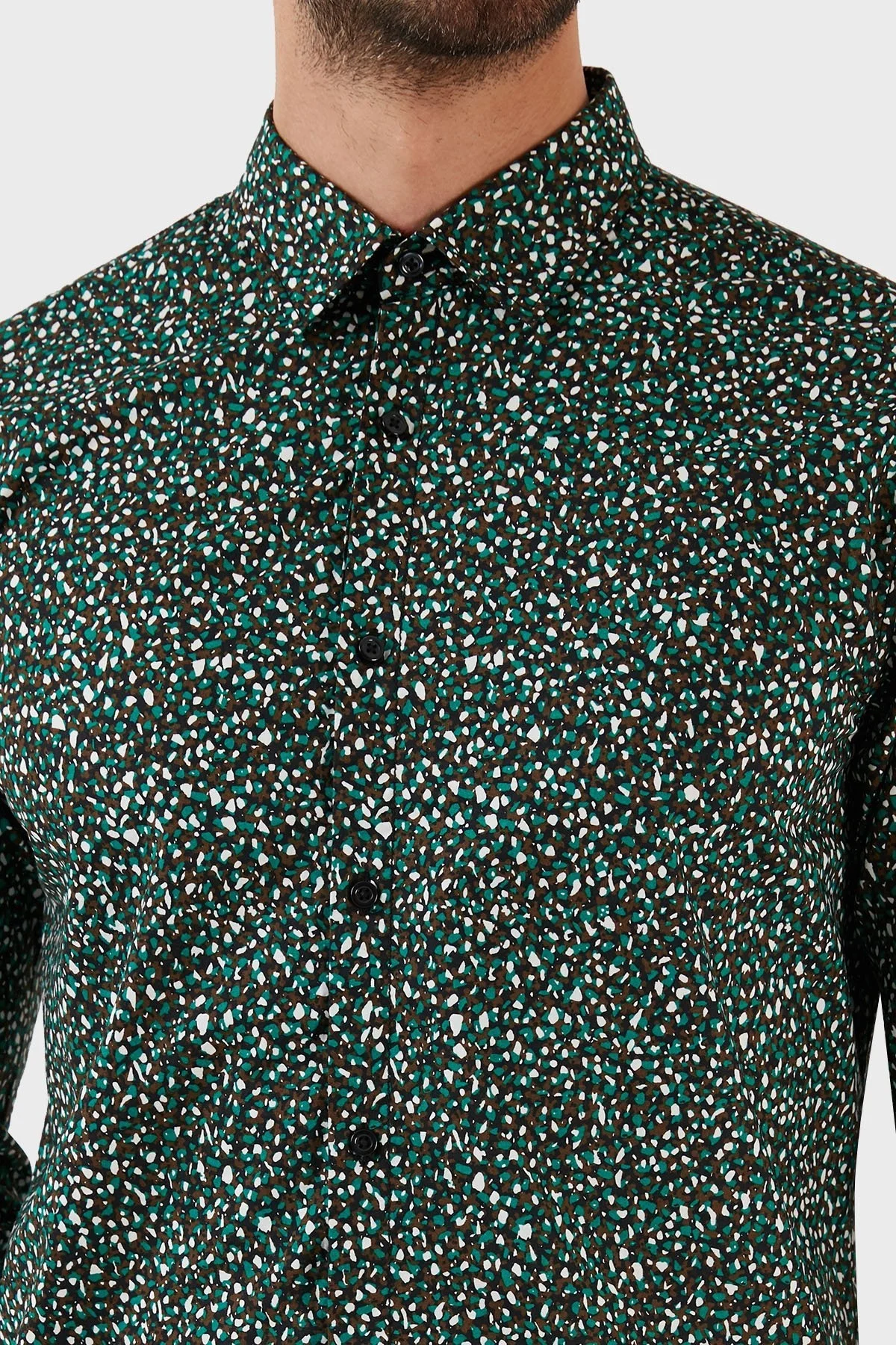 Boss Pamuklu Uzun Kollu Slim Fit Erkek Gömlek 50483188 001 YEŞİL - 5