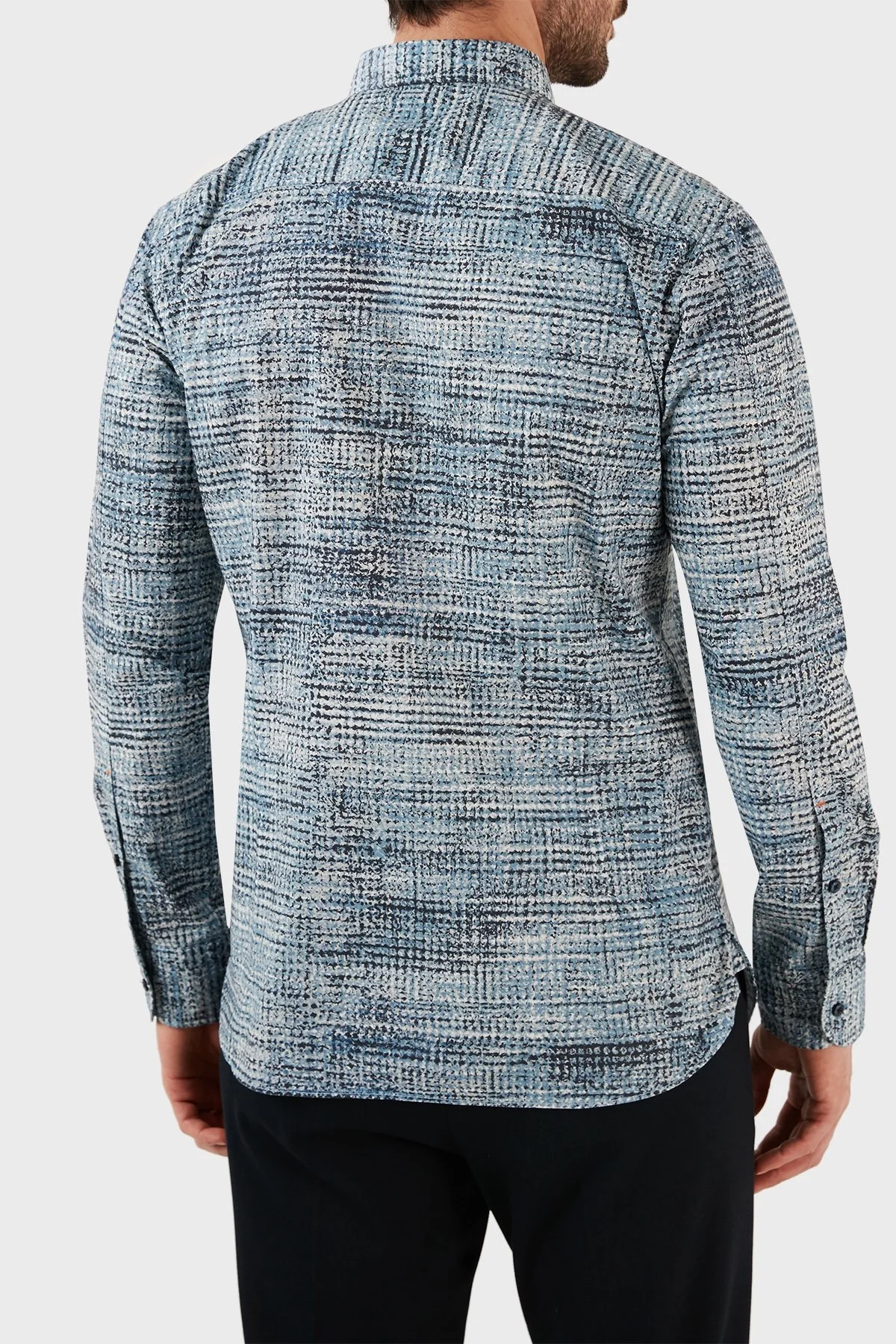 Boss Pamuklu Uzun Kollu Slim Fit Erkek Gömlek 50483188 459 MAVİ - 5