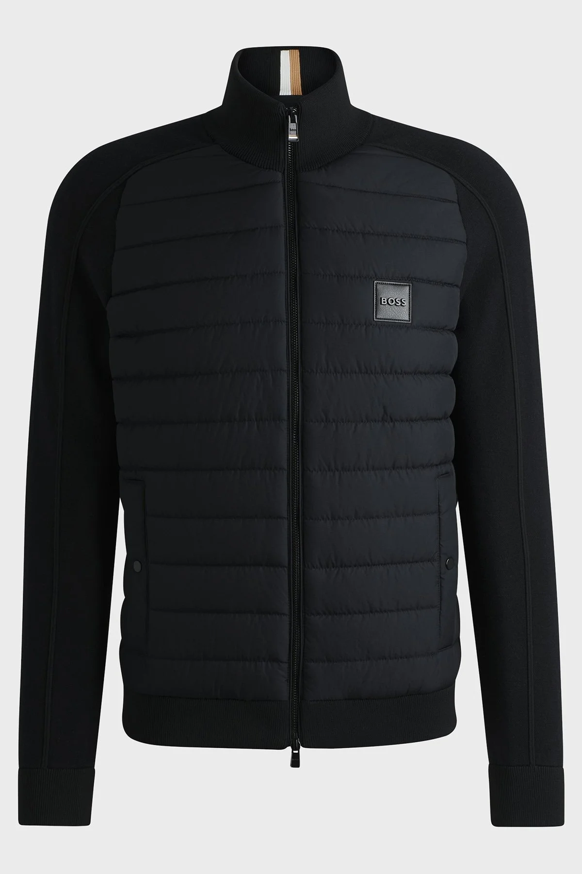 Boss Pamuklu ve Yünlü Slim Fit Dik Yaka Fermuarlı Erkek Ceket 50526835 001 SİYAH - 6