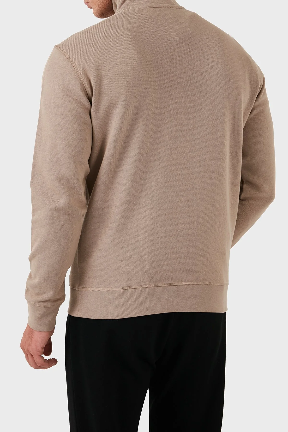 Boss Pamuklu Yarım Fermuarlı Dik Yaka Erkek Sweat 50468926 246 BEJ - 3