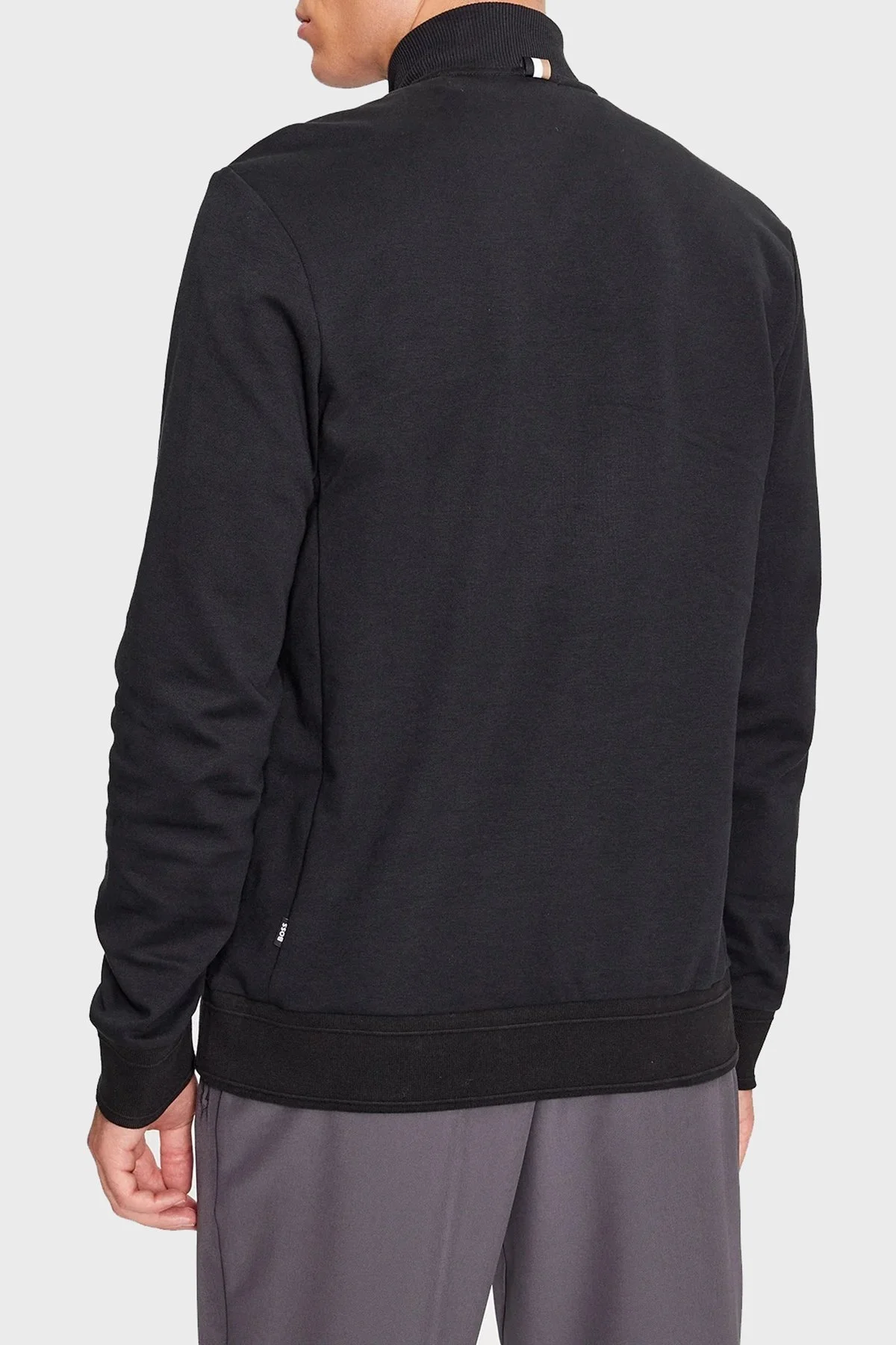 Boss Pamuklu Yarım Fermuarlı Dik Yaka Regular Fit Erkek Sweat 50486946 001 SİYAH - 3