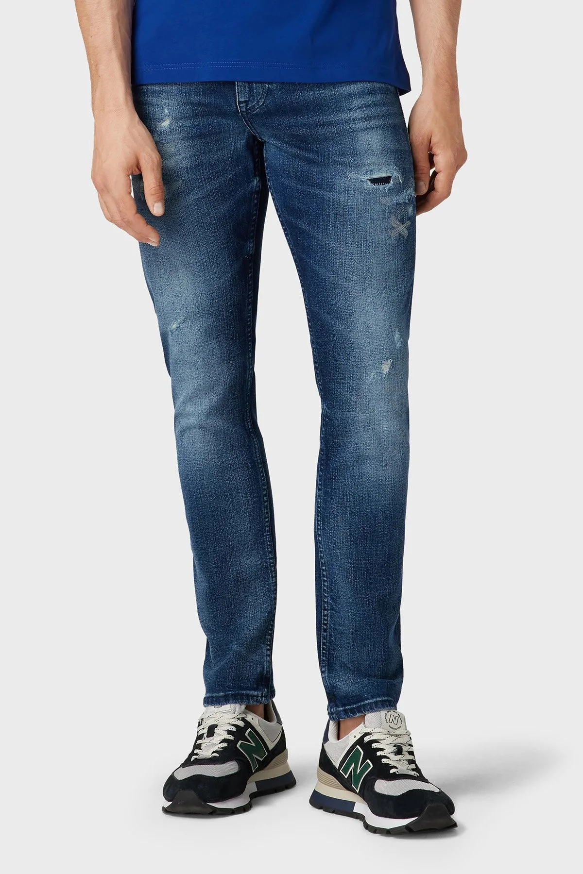 Boss Delaware BC-C Pamuklu Yırtık Detaylı Slim Fit Dar Paça Jeans Erkek Kot Pantolon 50495930 424 MAVİ - 6