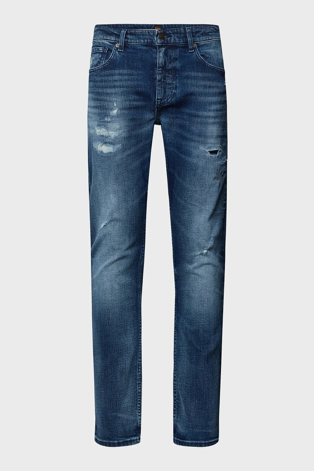 Boss Delaware BC-C Pamuklu Yırtık Detaylı Slim Fit Dar Paça Jeans Erkek Kot Pantolon 50495930 424 MAVİ - 10