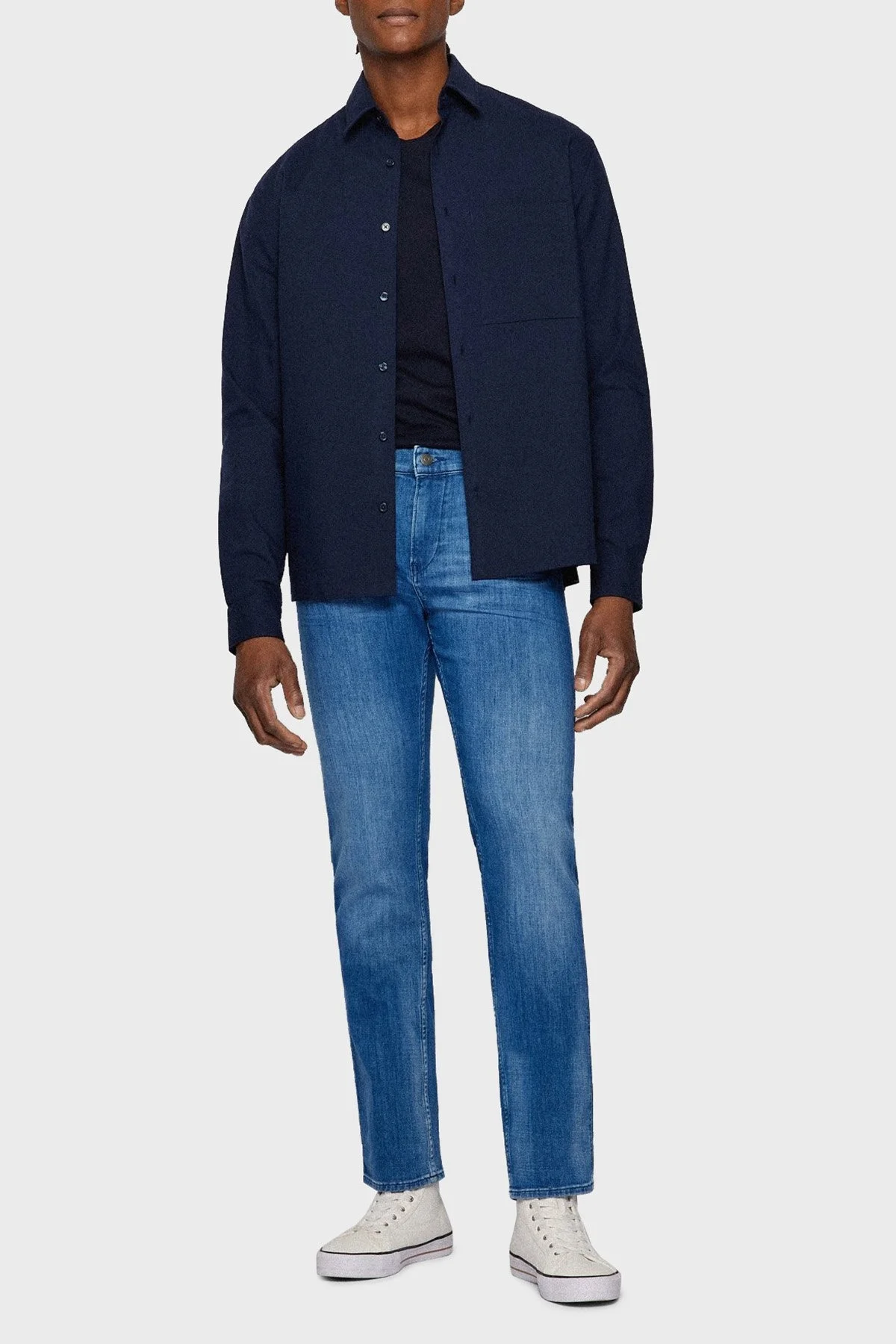 Boss Pamuklu Yumuşak Dokulu Normal Bel Slim Fit Jeans Erkek Kot Pantolon 50470506 420 LACİVERT - 2