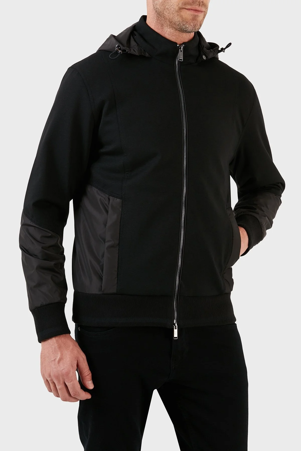 Boss Pamuklu Yünlü Kapüşonlu Çift Yönlü Fermuarlı Regular Fit Erkek Sweat 50495919 001 SİYAH - 3