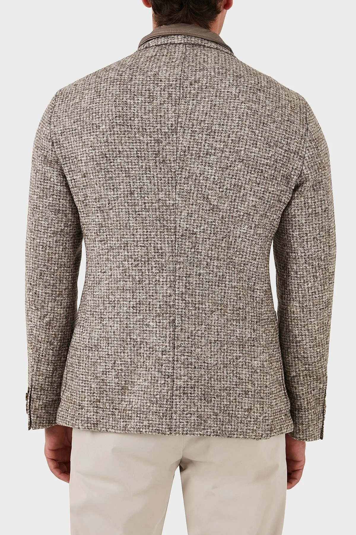 Boss Pamuklu Yünlü Slim Fit Kırçıllı Mono Yaka Erkek Ceket 50528199 131 KREM - 3