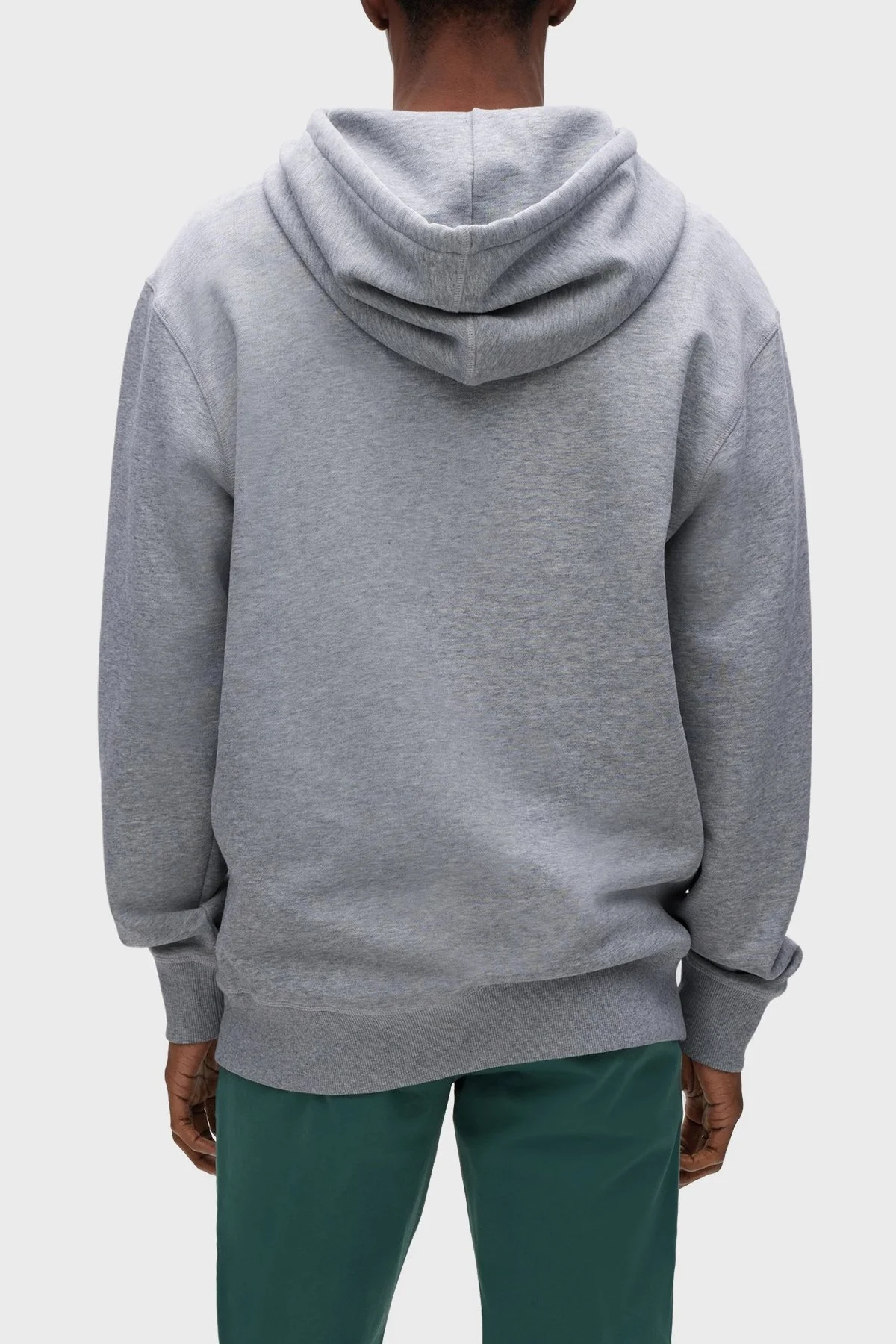 Boss Polar Logolu Pamuklu Havlu Kumaştan Relaxed Fit Kapüşonlu Erkek Sweat 50477047 072 GRİ - 3