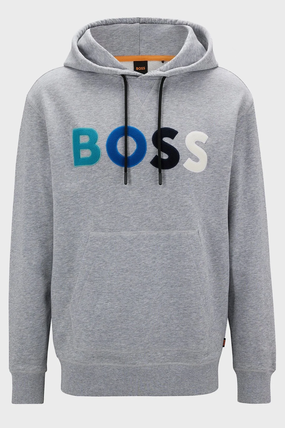 Boss Polar Logolu Pamuklu Havlu Kumaştan Relaxed Fit Kapüşonlu Erkek Sweat 50477047 072 GRİ - 5