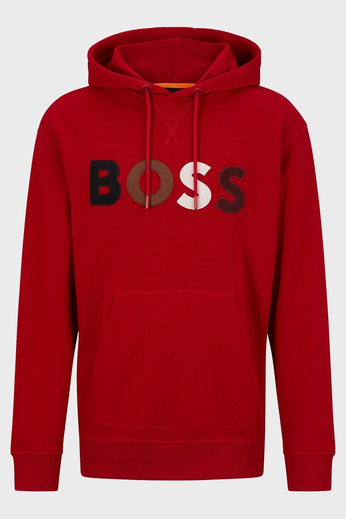 Boss Polar Logolu Pamuklu Havlu Kumaştan Relaxed Fit Kapüşonlu Erkek Sweat 50477047 620 KIRMIZI - 6