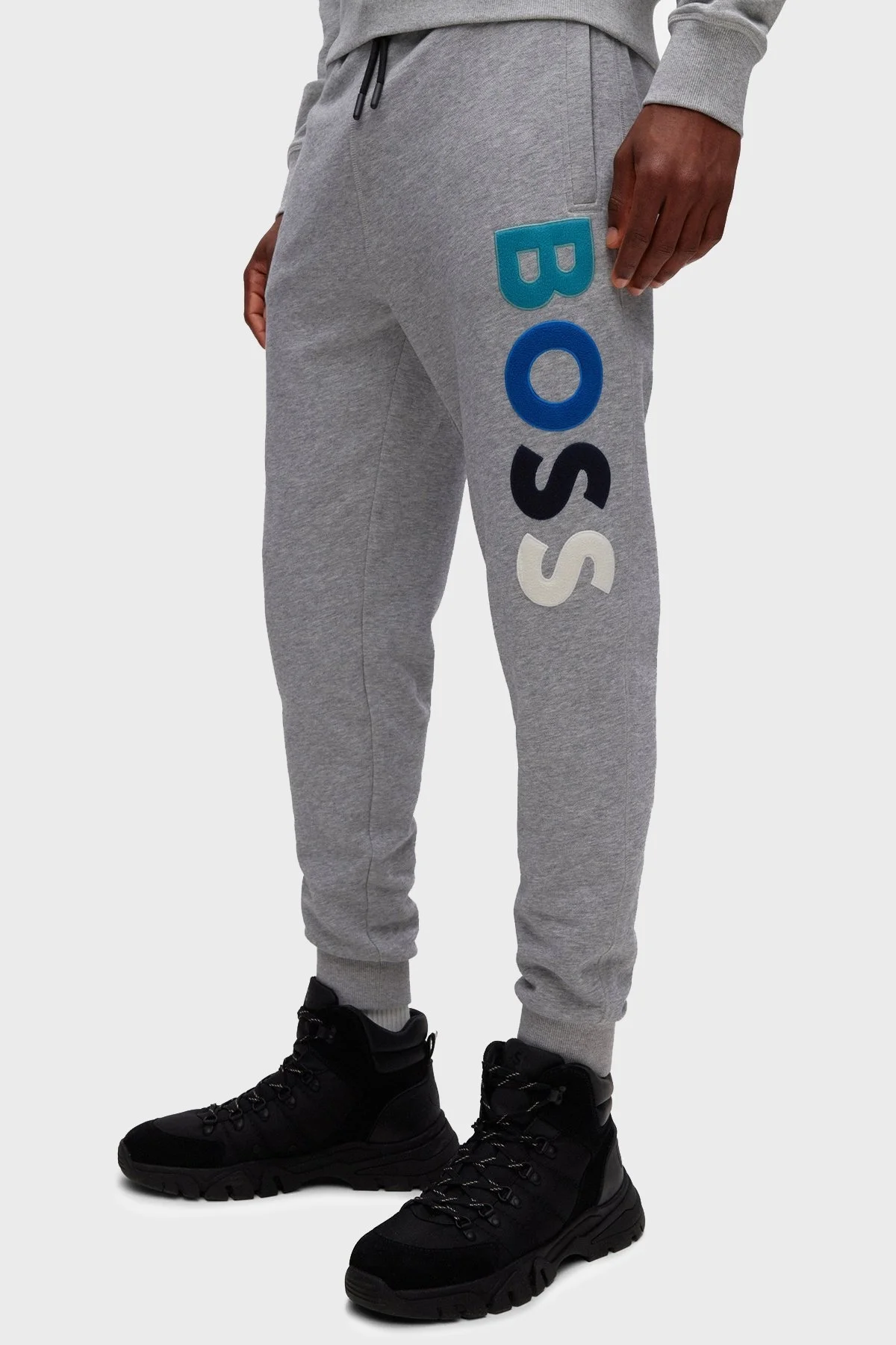 Boss Polar Logolu Pamuklu Regular Fit Cepli Jogger Erkek Pantolon 50477040 072 GRİ - 4