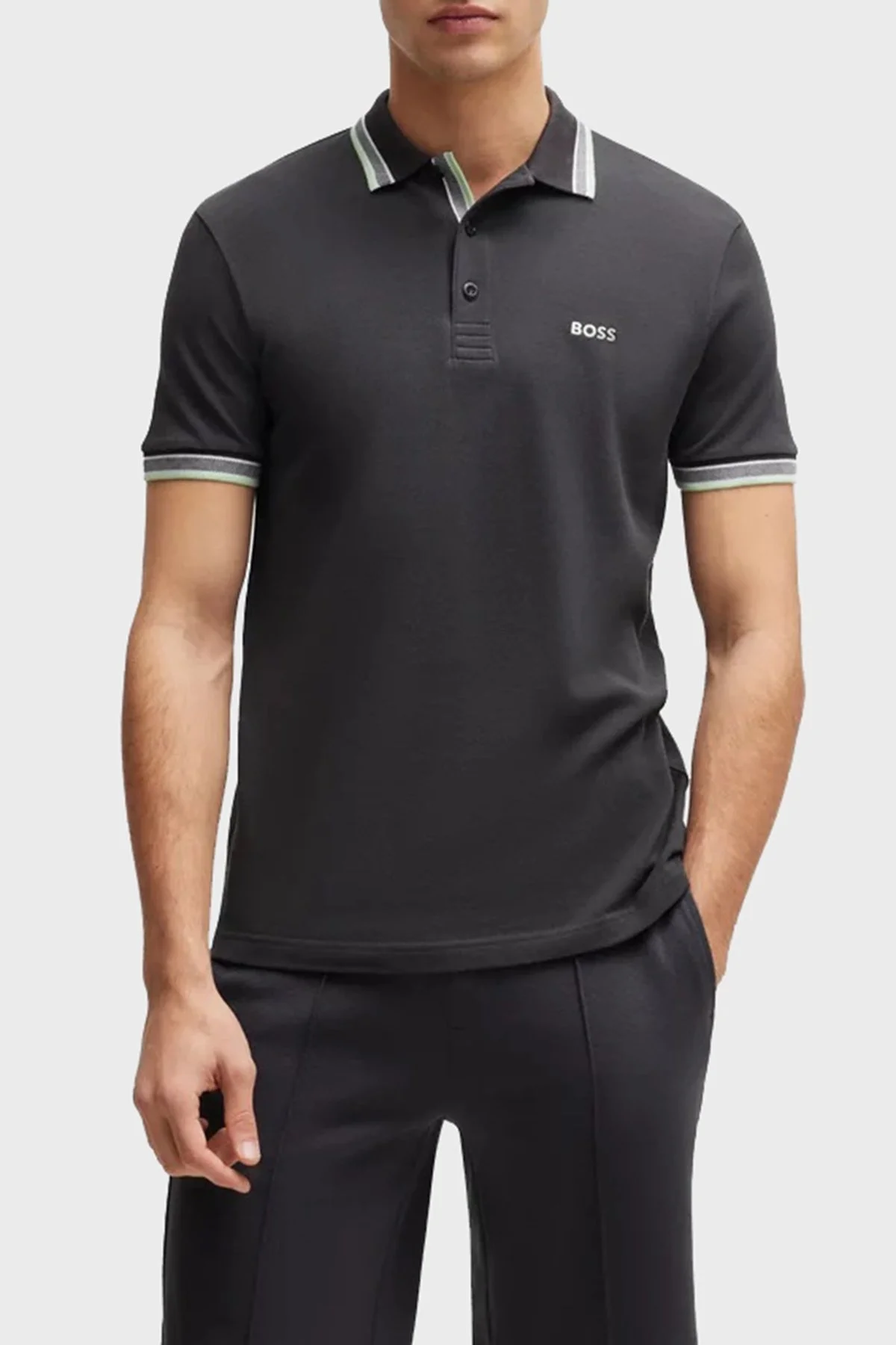 Boss Pamuklu Regular Fit Düğmeli Erkek Polo Yaka T Shirt 50469055 016 ANTRASİT - 5