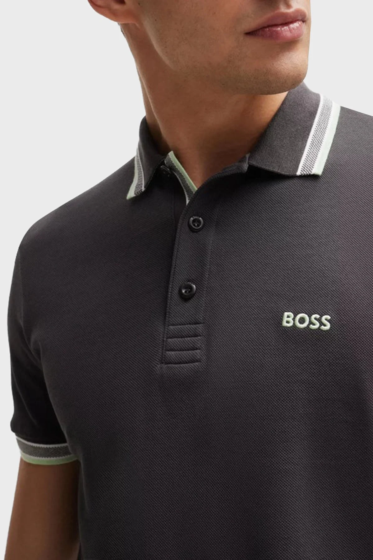 Boss Pamuklu Regular Fit Düğmeli Erkek Polo Yaka T Shirt 50469055 016 ANTRASİT - 2