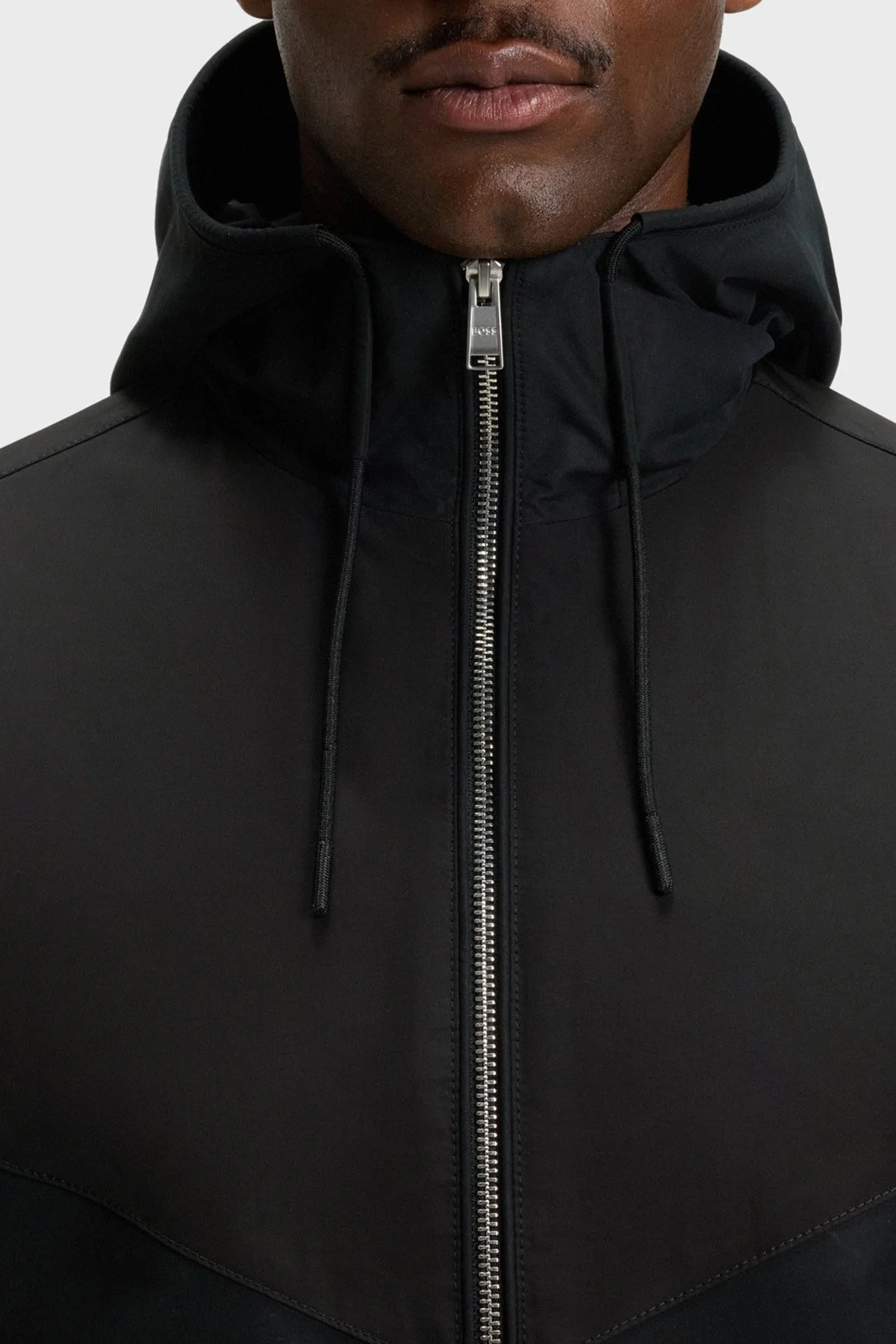 Boss Poplin Kumaş Su İtici Regular Fit Kapüşonlu Yaka Erkek Ceket 50544135 001 SİYAH - 4