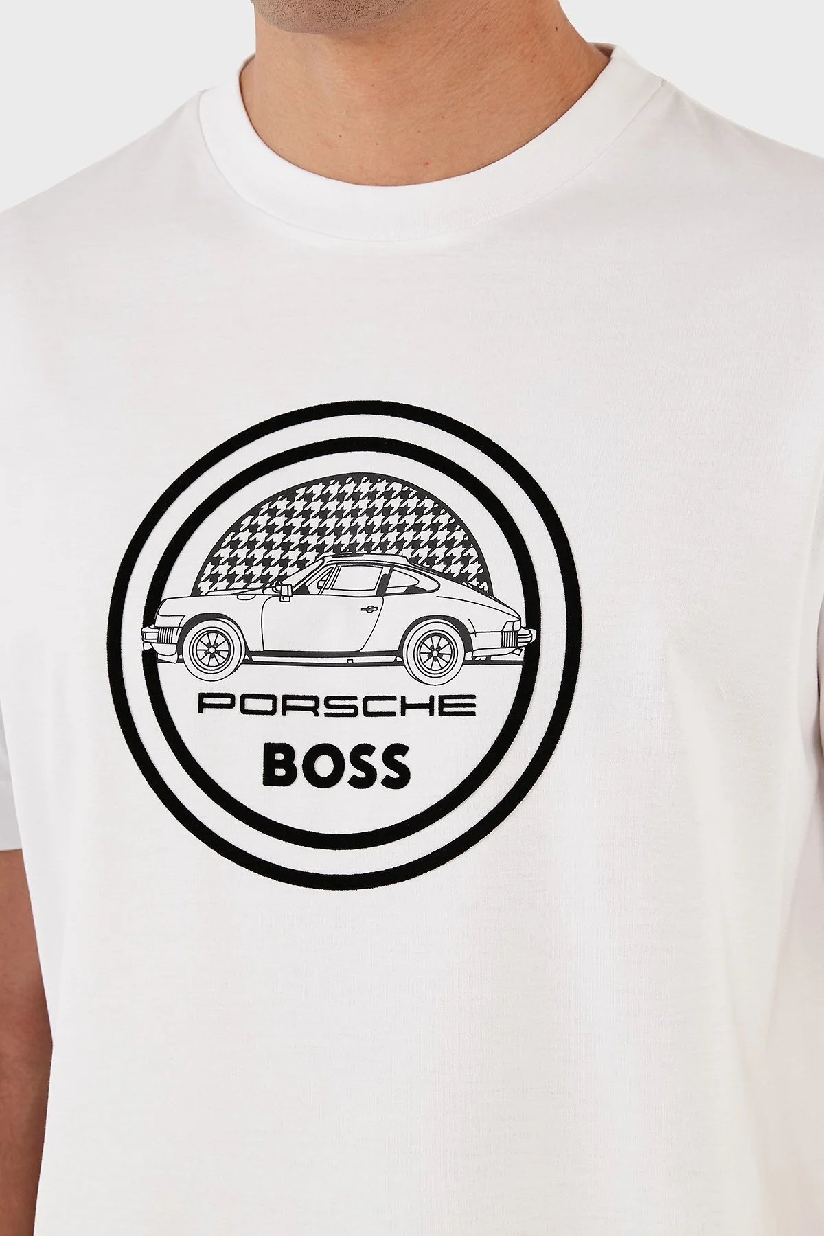 Boss Porsche % 100 Pamuk Regular Fit Bisiklet Yaka Erkek T Shirt 50496729 100 BEYAZ - 6
