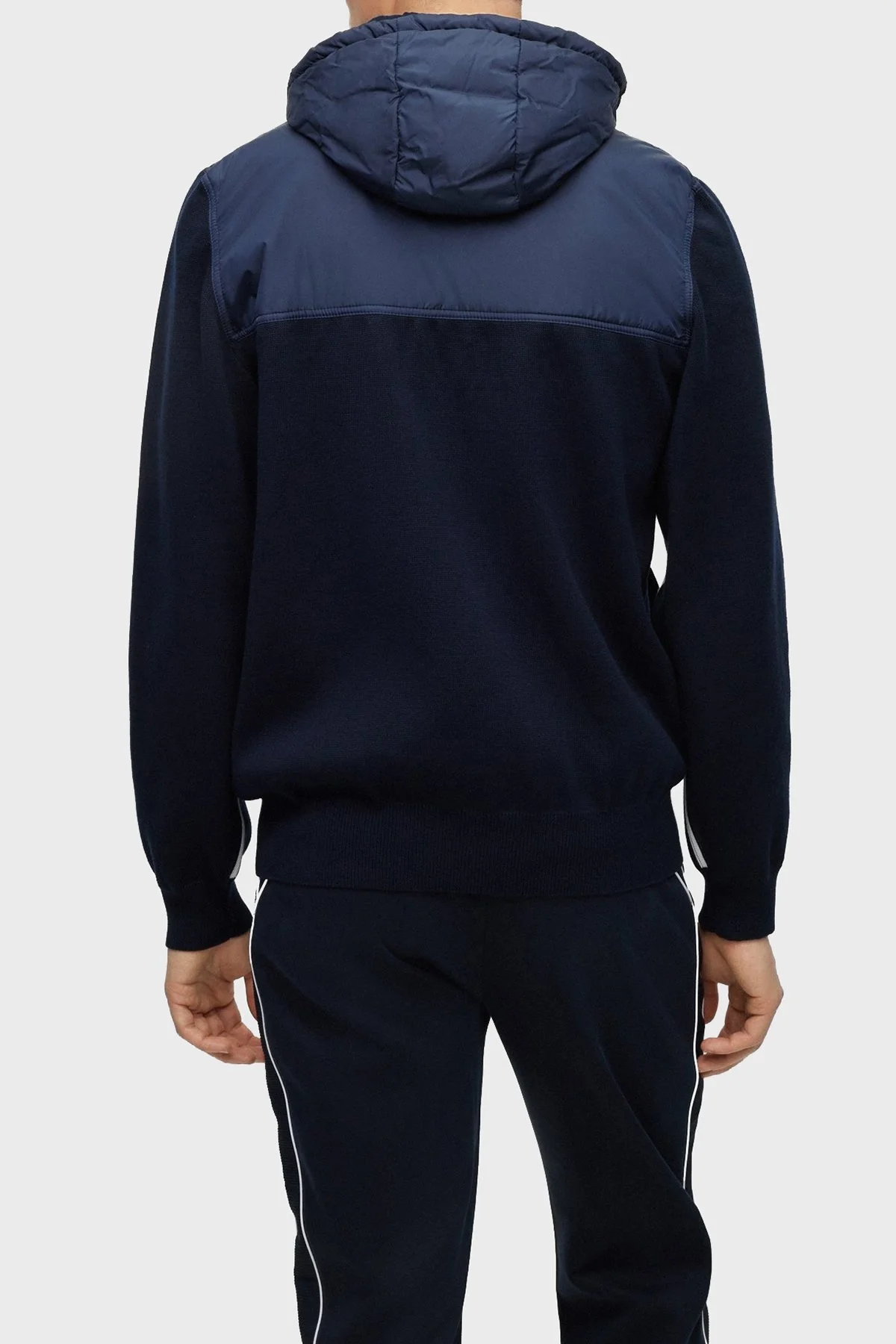 Boss Porsche Desenli Pamuklu Regular Fit Fermuarlı Kapüşonlu Spor Erkek Ceket 50489069 404 LACİVERT - 3