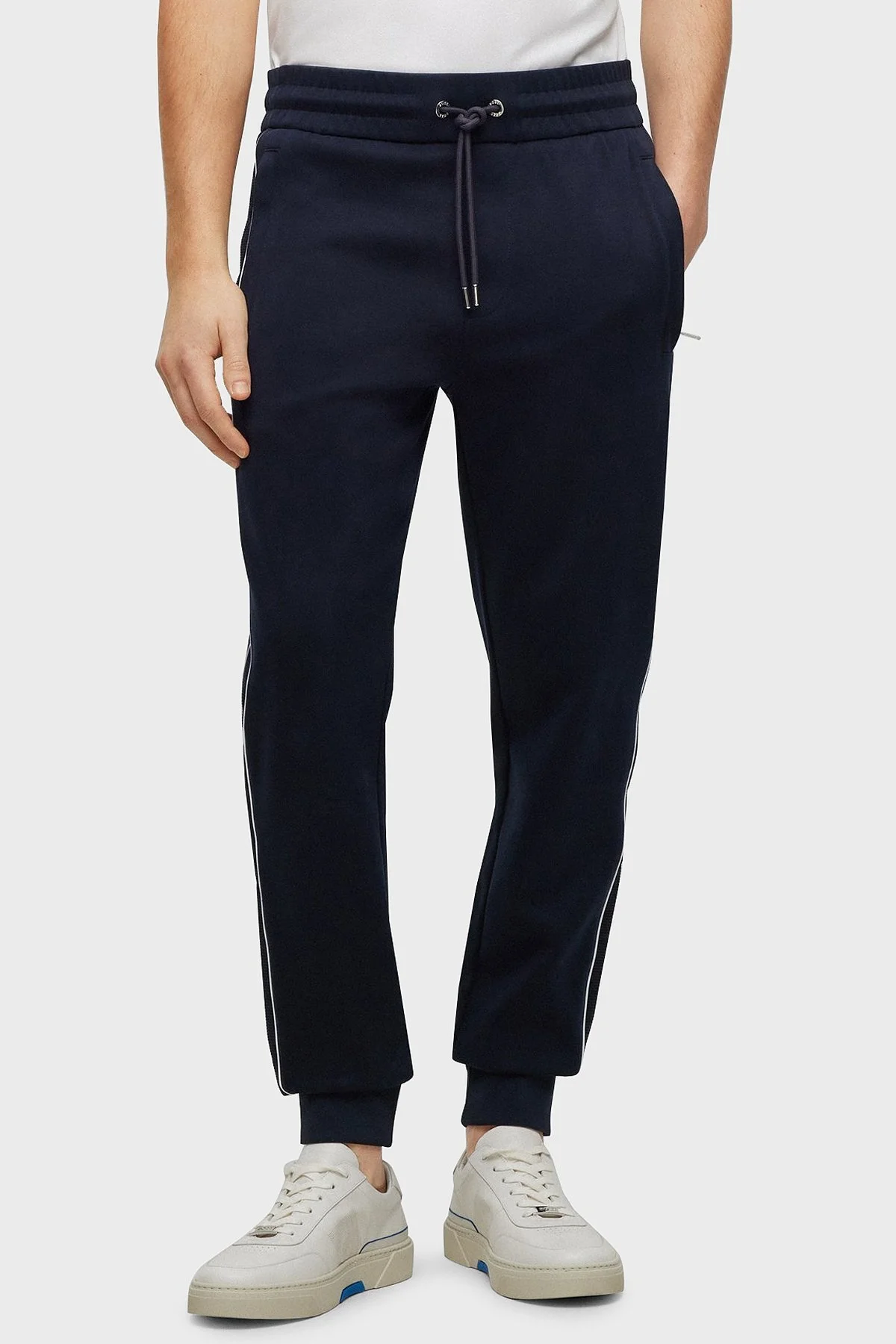 Boss Porsche Merserize Pamuklu Regular Fit Örgü Jogger Erkek Pantolon 50486275 404 LACİVERT - 1