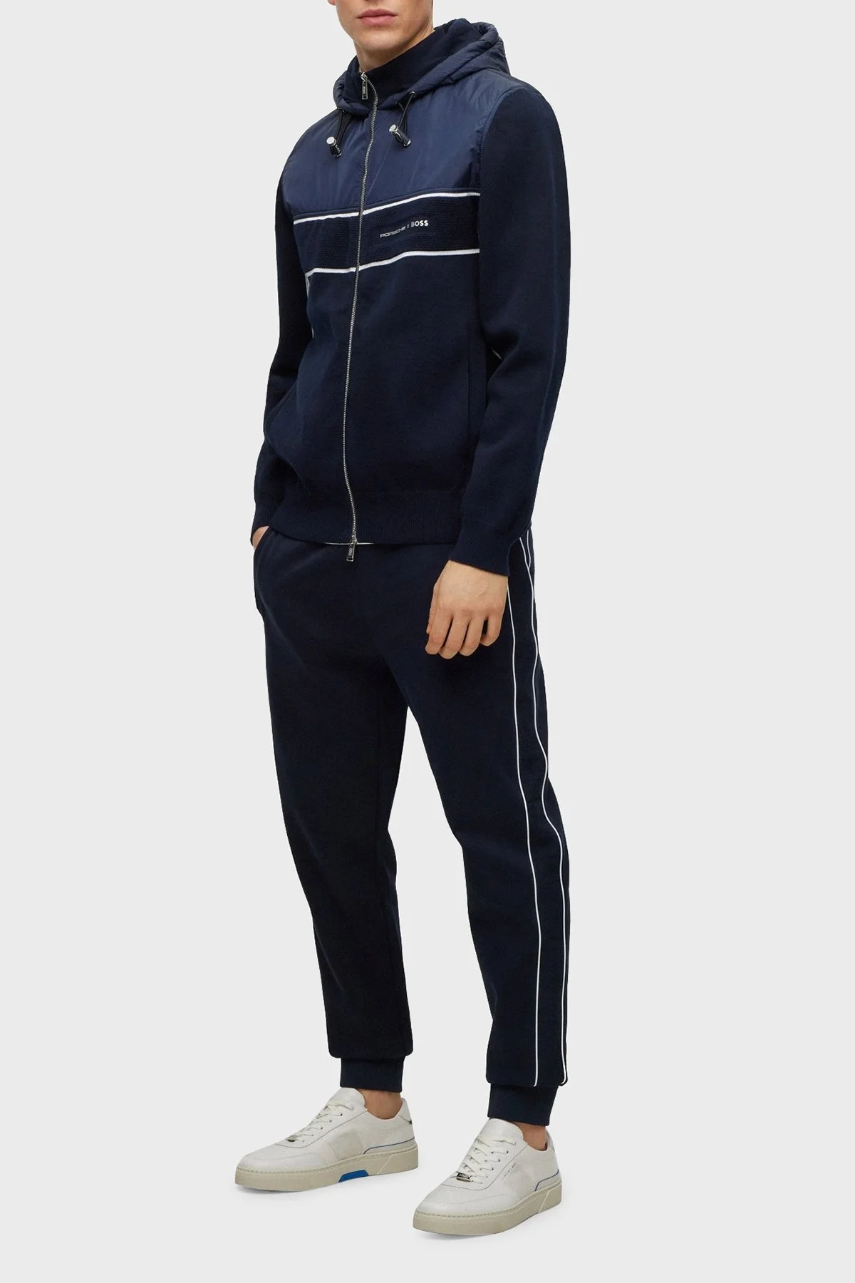 Boss Porsche Merserize Pamuklu Regular Fit Örgü Jogger Erkek Pantolon 50486275 404 LACİVERT - 2