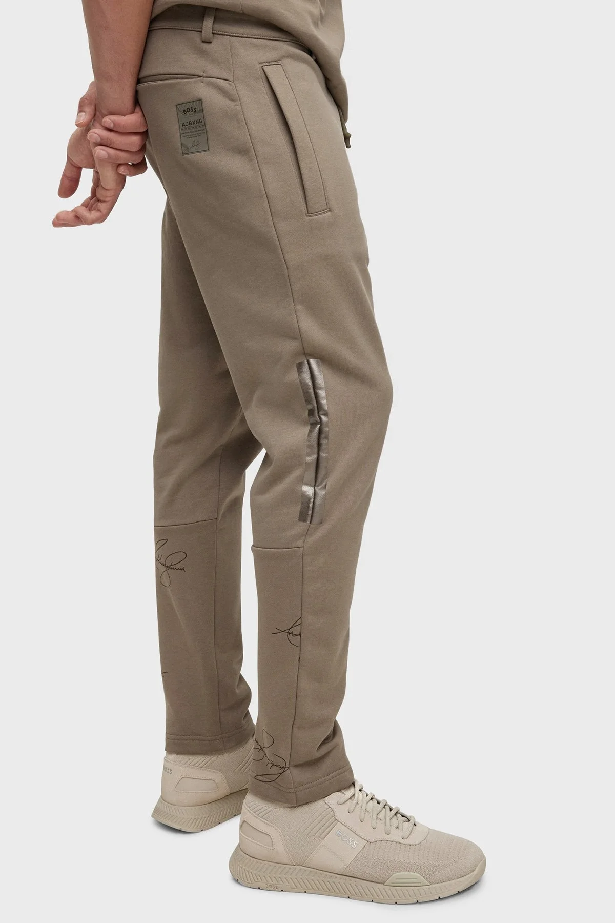 Boss Rahat Kesim Belden Bağlamalı % 100 Pamuk Erkek Pantolon 50476434 334 TOPRAK - 4