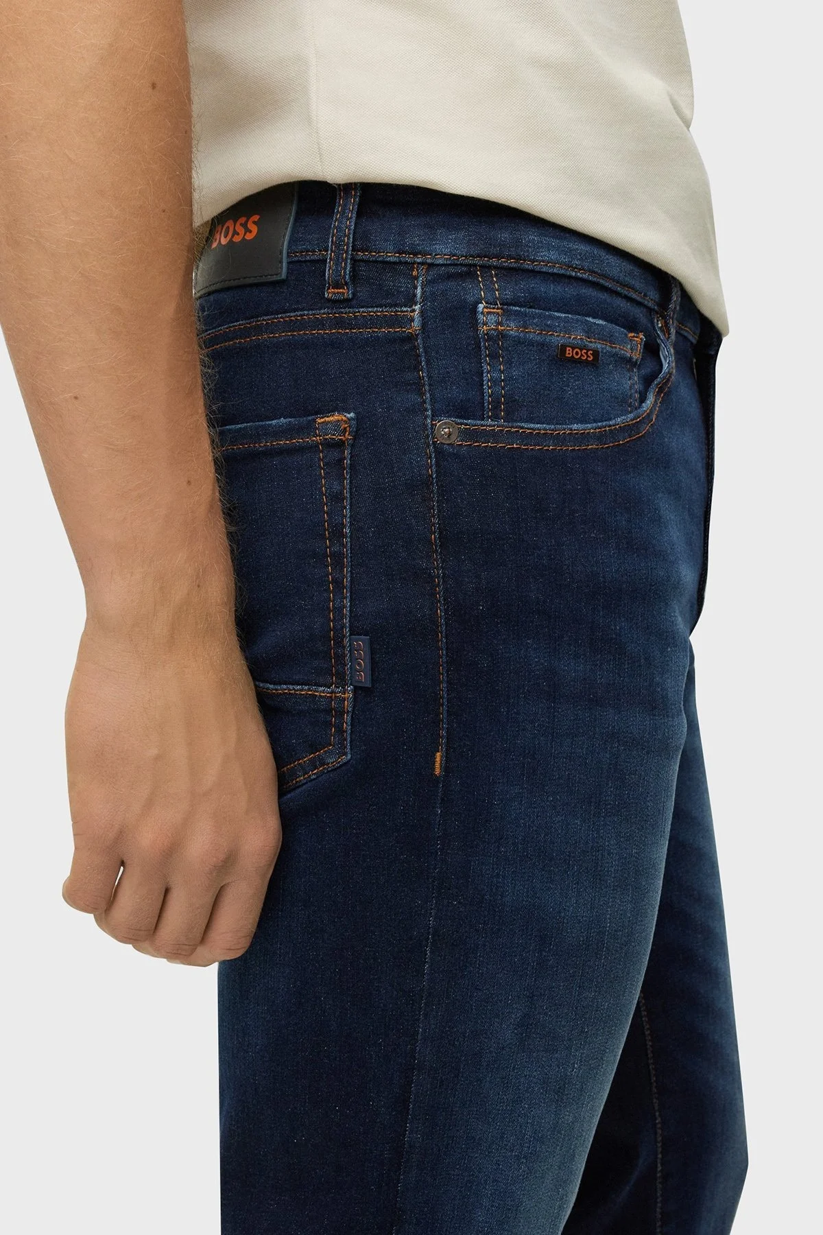 Boss Rahat Streç Kottan Pamuklu Normal Bel Slim Fit Jeans Erkek Kot Pantolon 50484229 406 LACİVERT - 4