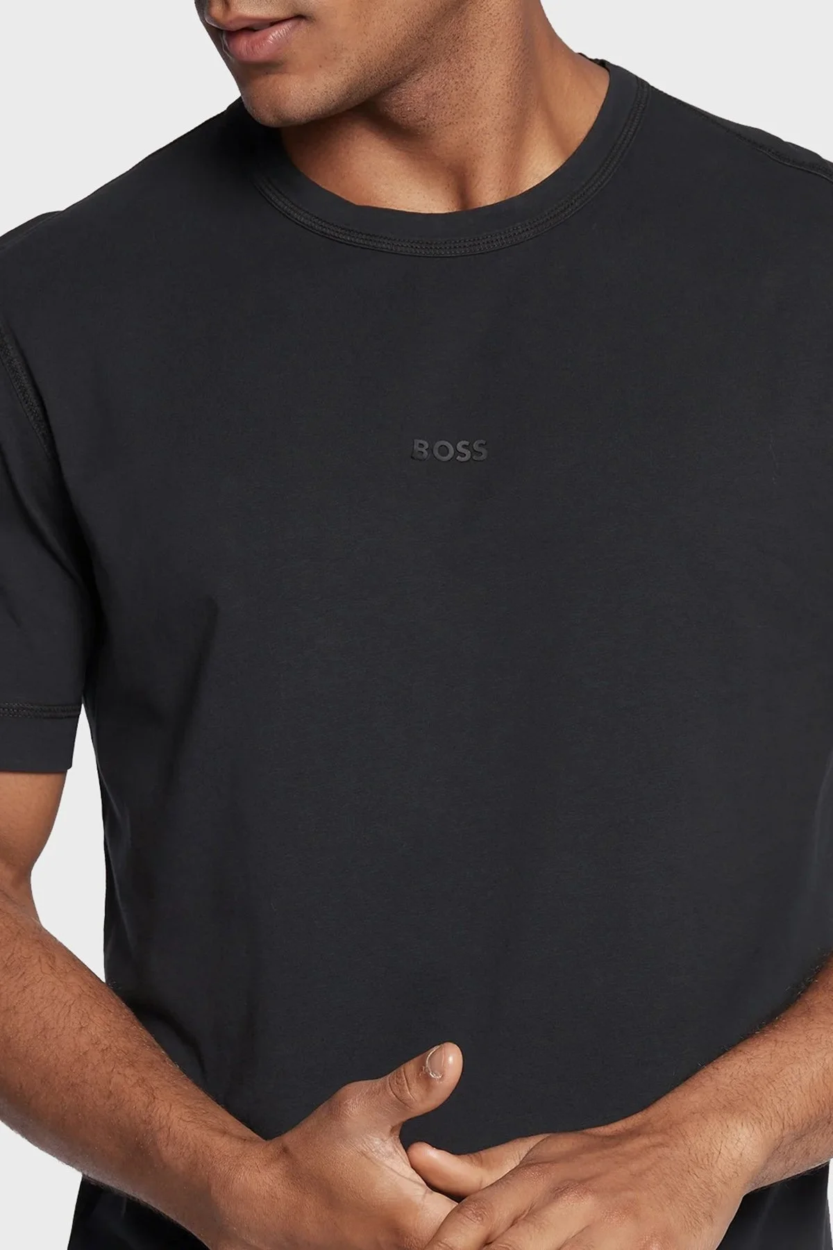 Boss Regular Fit Bisiklet Yaka % 100 Pamuk Erkek T Shirt 50477433 001 SİYAH - 4