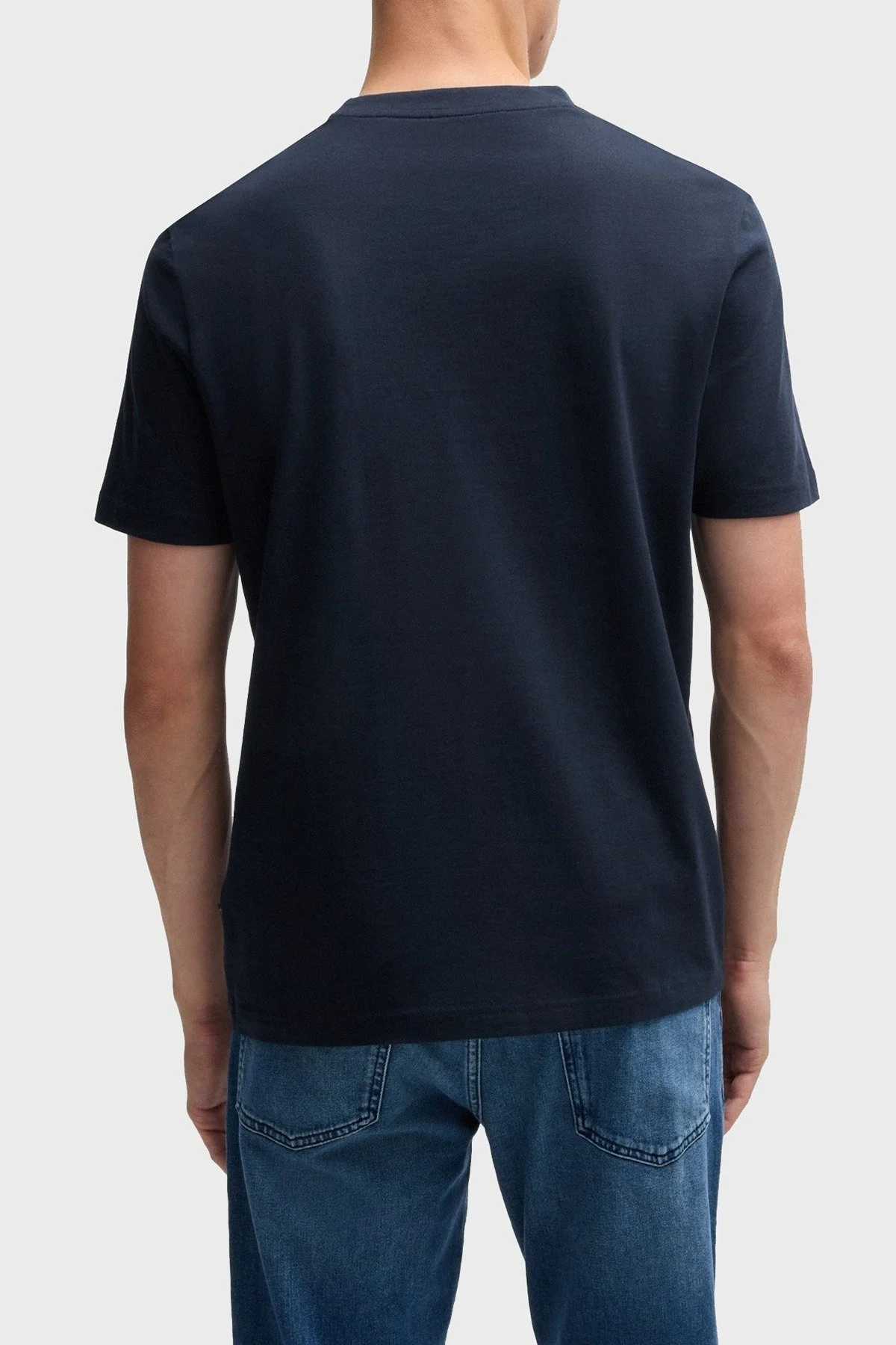 Boss Regular Fit Bisiklet Yaka Baskılı Erkek T Shirt 50534924 404 LACİVERT - 3
