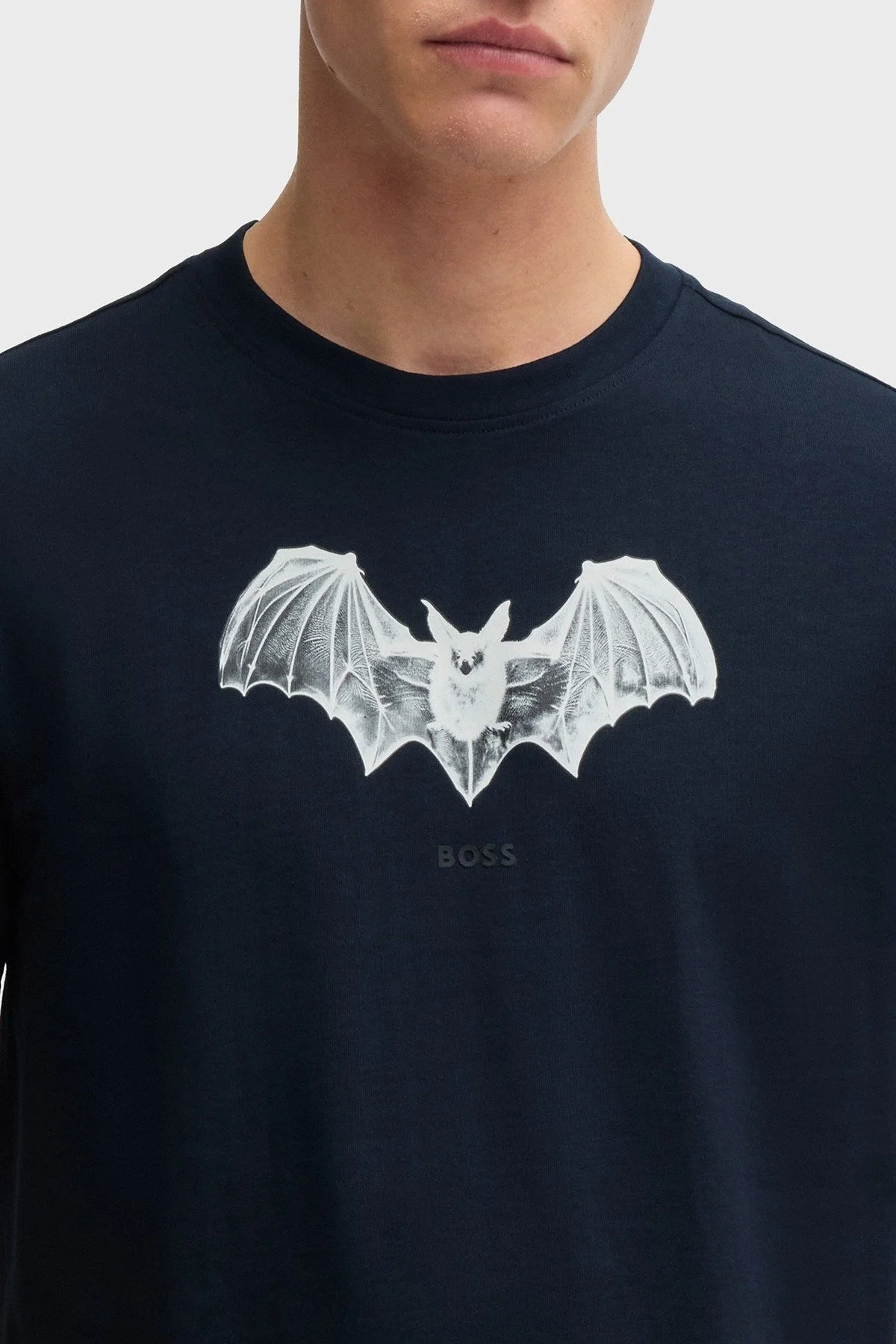 Boss Regular Fit Bisiklet Yaka Baskılı Erkek T Shirt 50534924 404 LACİVERT - 4