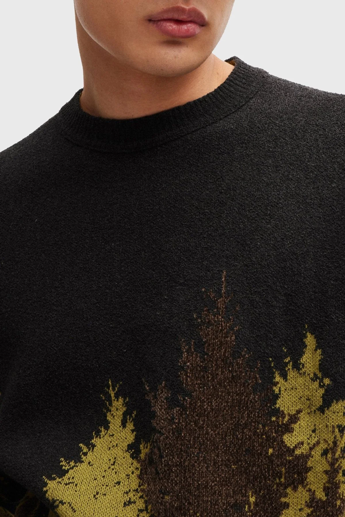 Boss Regular Fit Bisiklet Yaka Jakarlı Erkek Kazak 50519101 243 ANTRASİT - 2